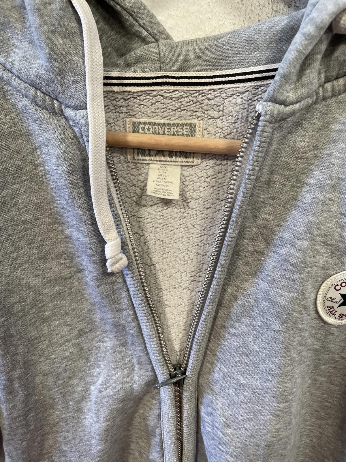 Converse Converse Men's Full Zip Gray Hoodie Sweatshirt Size US M / EU 48-50 / 2 - 3 Thumbnail