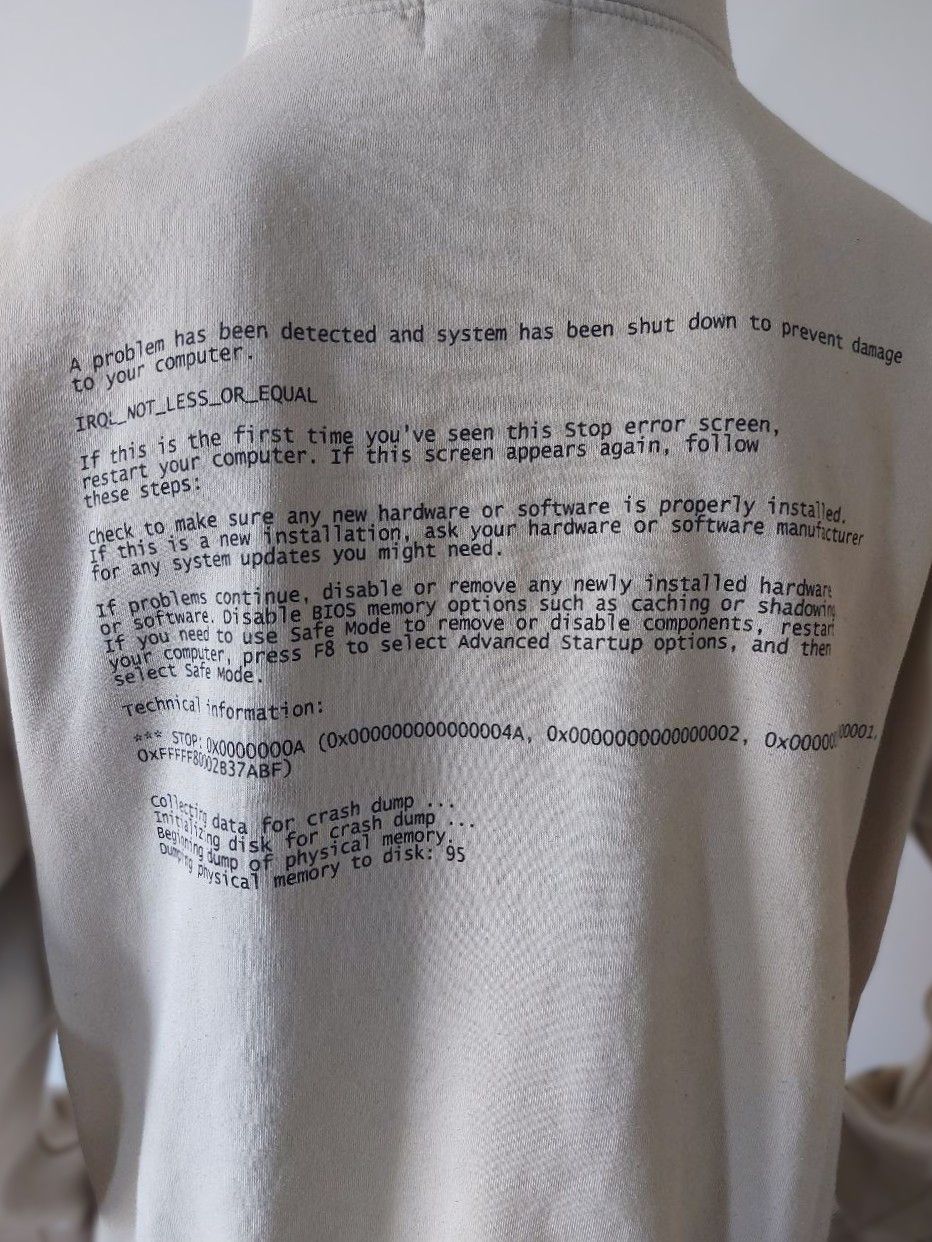 Other Bad Habits Beige Cotton Hoodie Fatal System Error Size M Size US M / EU 48-50 / 2 - 7 Thumbnail