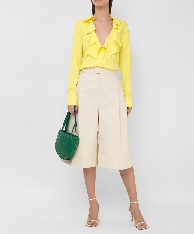 Bottega Veneta o1y0725 Solid Color Shirt in Yellow Size XS / US 0-2 / IT 36-38 - 5 Thumbnail