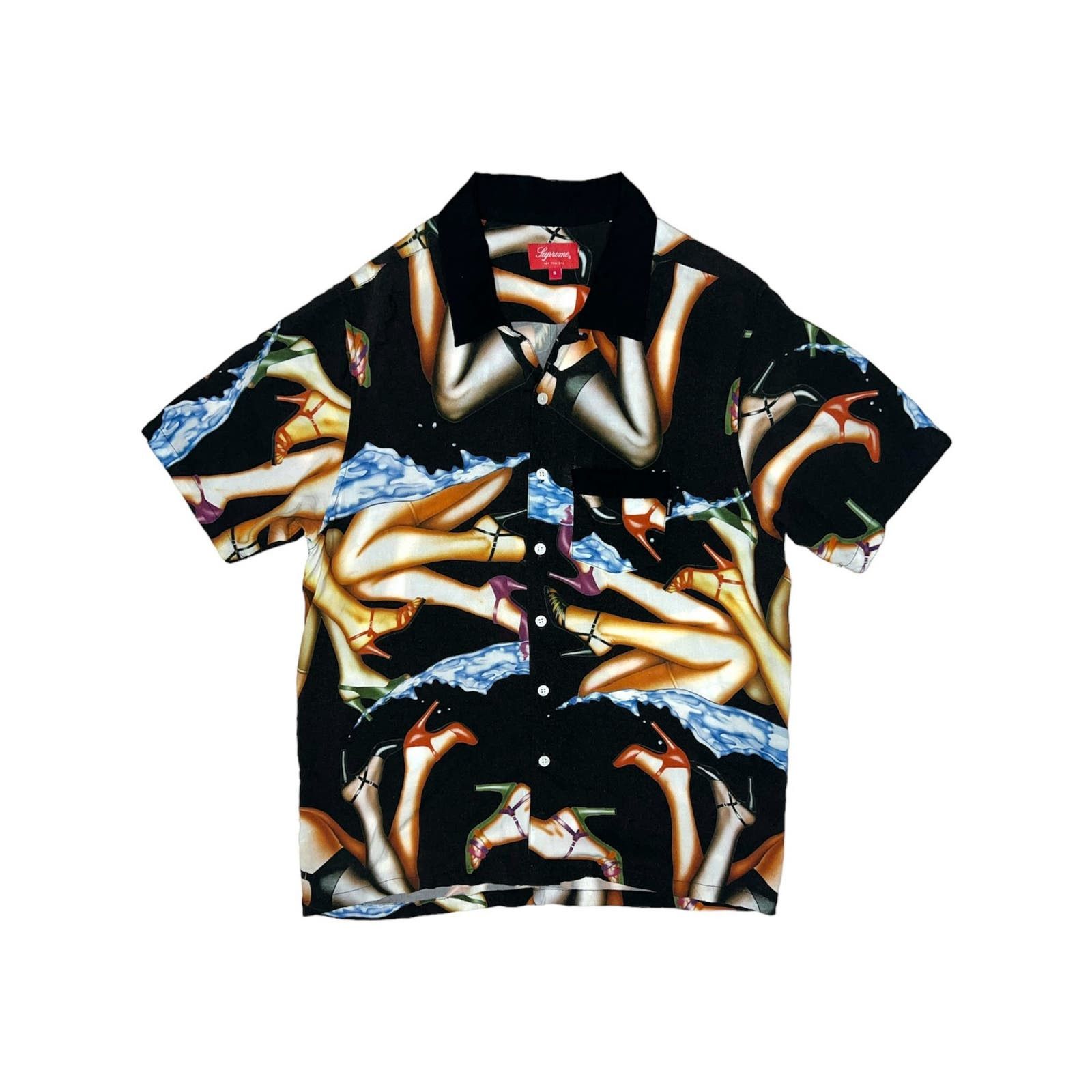 image of Supreme Heels Rayon Shirt in Black, Men's (Size Small)