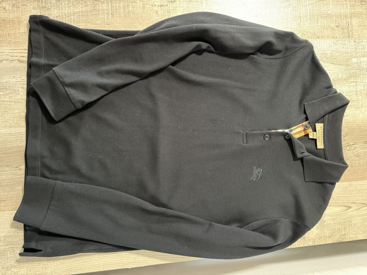 Burberry Burberry Classic Long Sleeve Polo Black Size US M / EU 48-50 / 2 - 2 Thumbnail