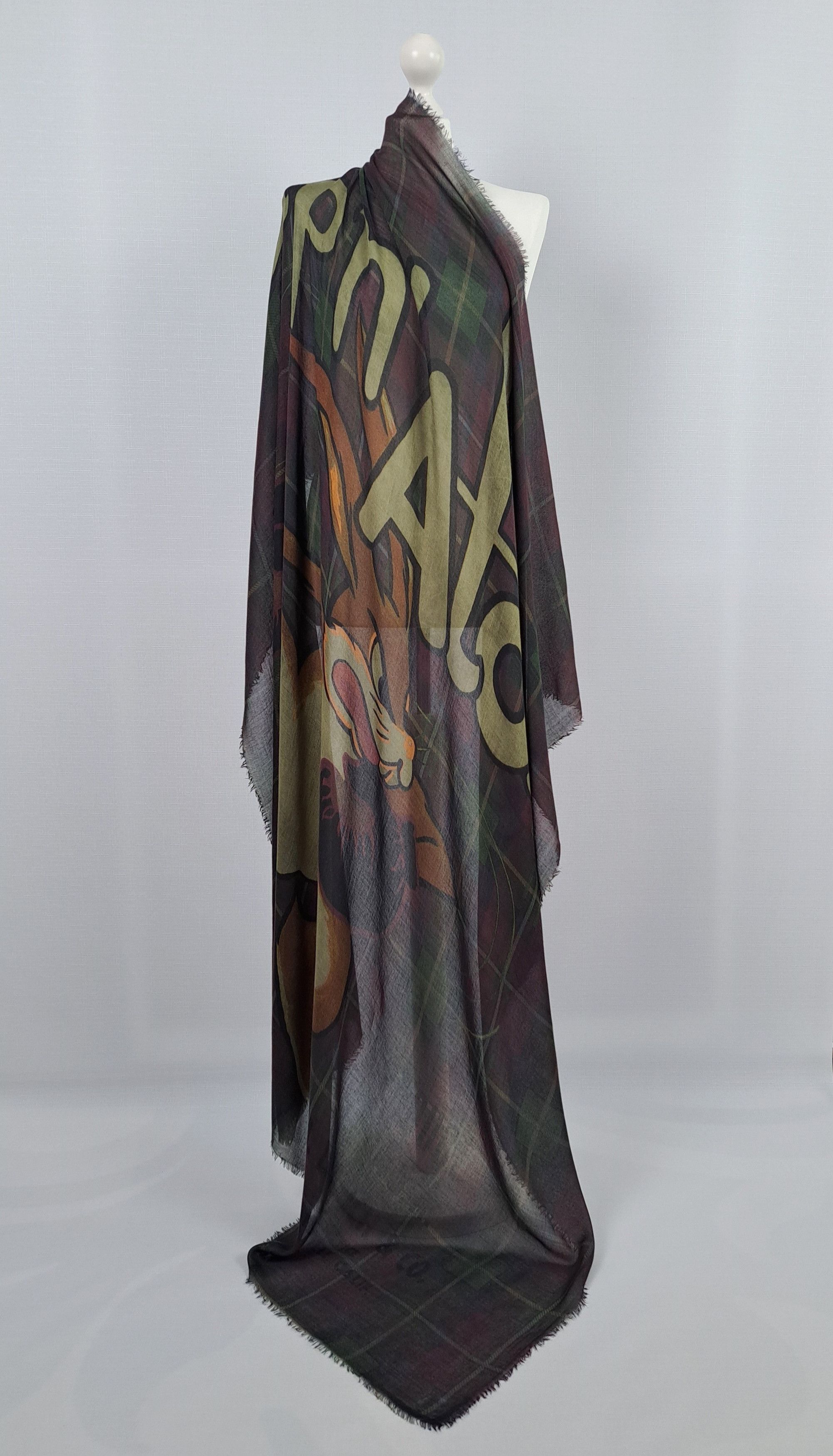 Rundholz Rundholz large modal/cashmere multi boxing rabbit scarf. Size ONE SIZE - 5 Thumbnail