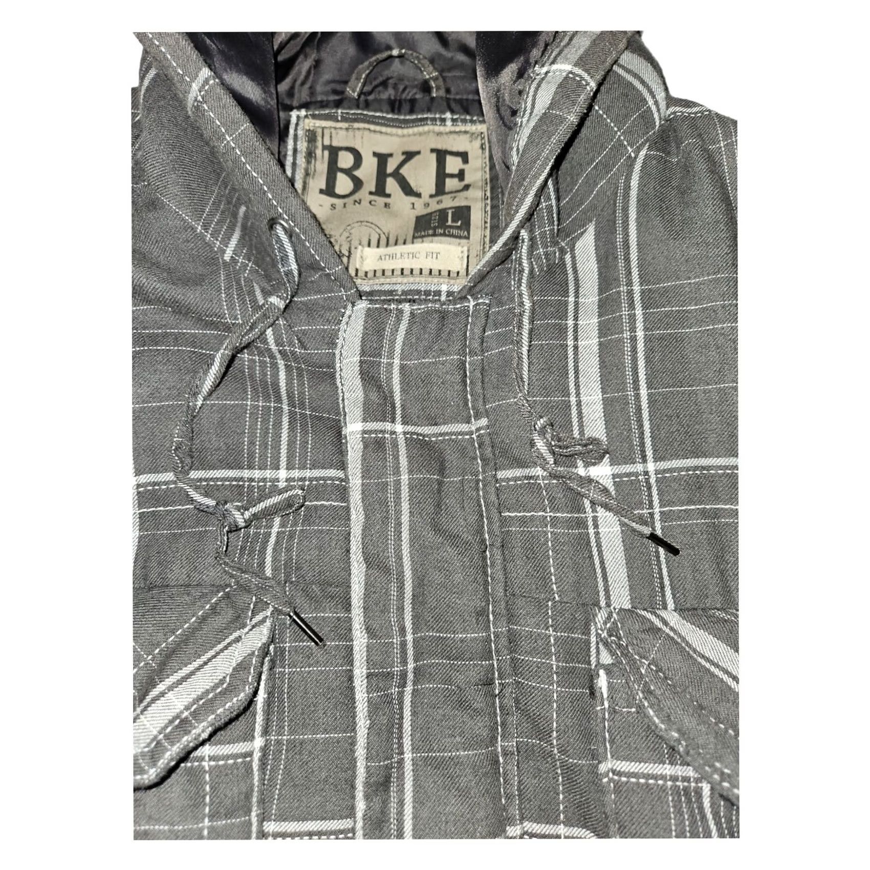 BKE BKE Coat Large Men's Plaid Heavy Hooded Drawstring Hipster Preppy Outdoors Coat Size US L / EU 52-54 / 3 - 4 Thumbnail