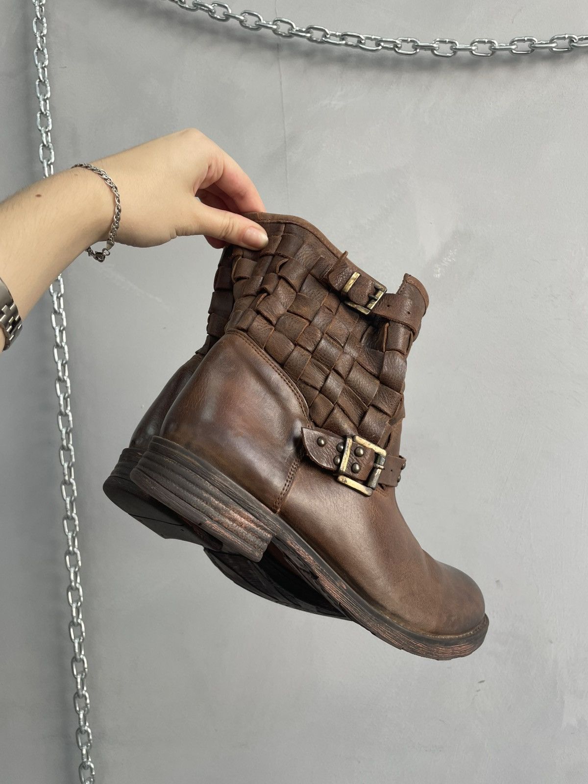 A.S.98 Ankle moto avant garde leather boots 90s A.S. 98 style Size US 8 / EU 41 - 3 Thumbnail