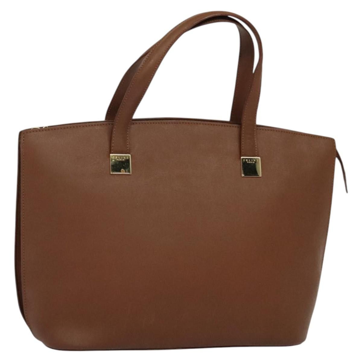 Celine CELINE Hand Bag Leather Brown Gold Size ONE SIZE - 1 Thumbnail