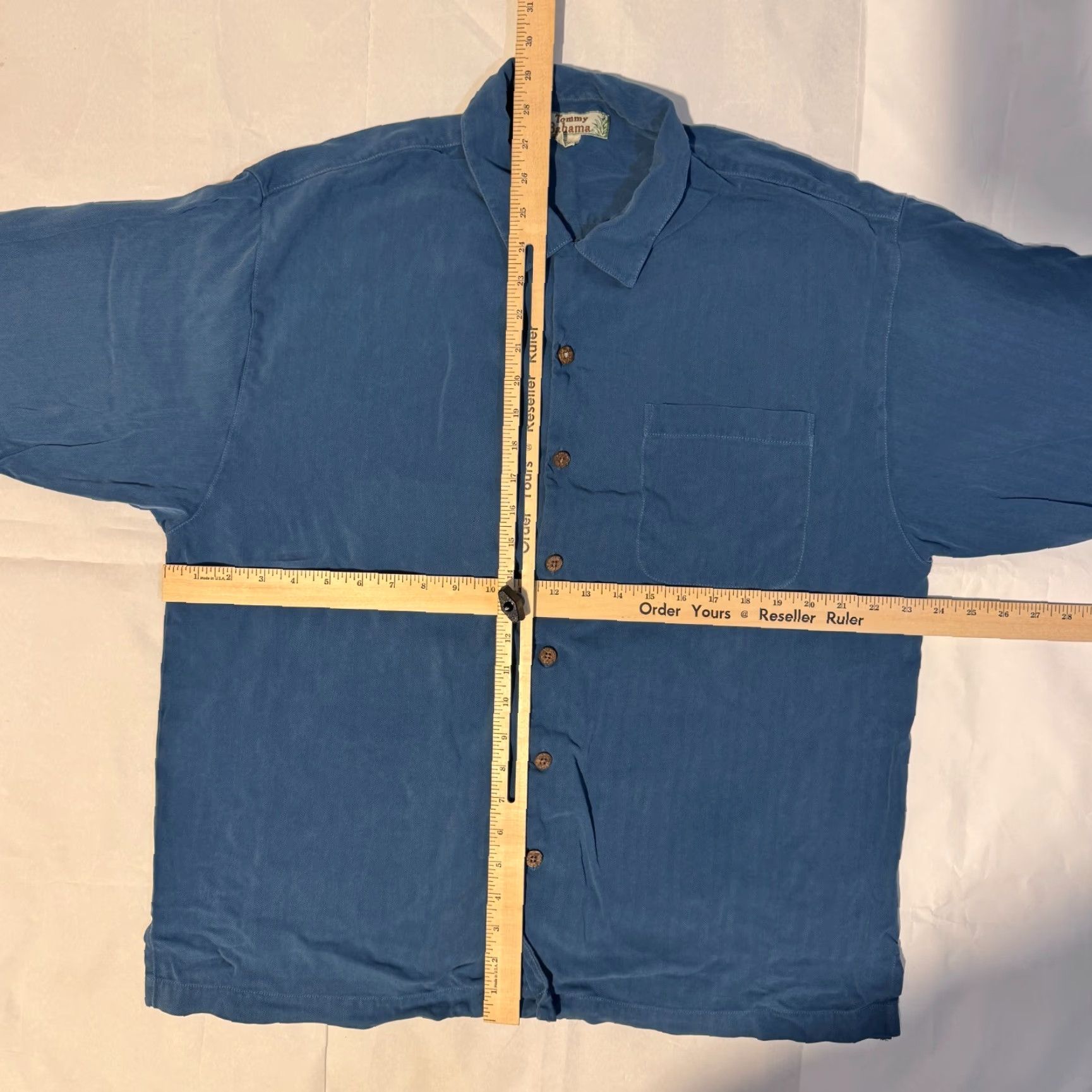 Tommy Bahama Tommy Bahama Camp Shirt Men XL Blue 100% Silk Pocket Royal Bermuda Island Zone Size US XL / EU 56 / 4 - 3 Thumbnail