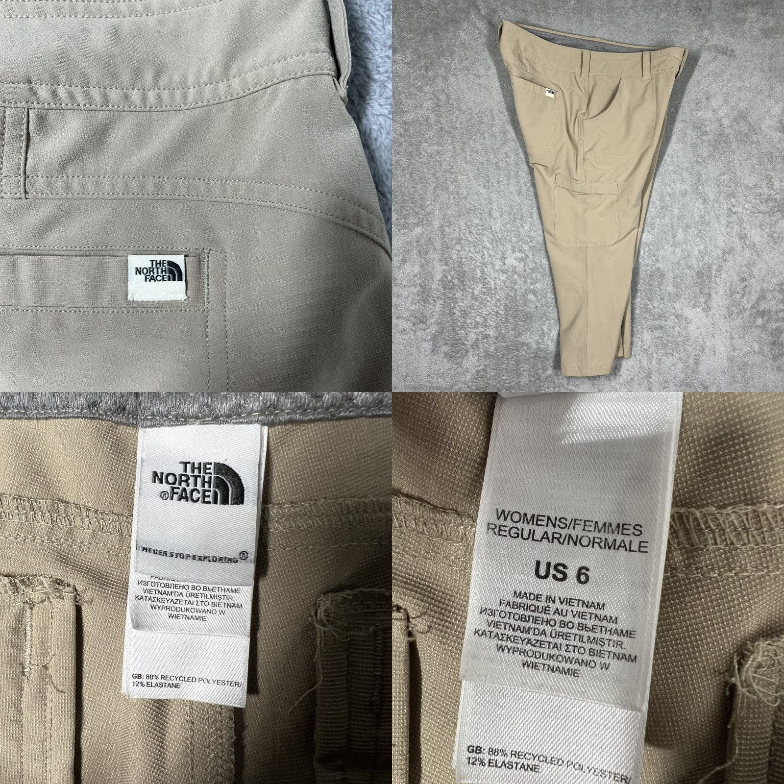 The North Face The North Face Capri Pants Womens Size 6 32x20 Polyester Stretch Khaki Tan Hiking Capri Outdoor Regular Womens Size 28" / US 6 / IT 42 - 8 Thumbnail