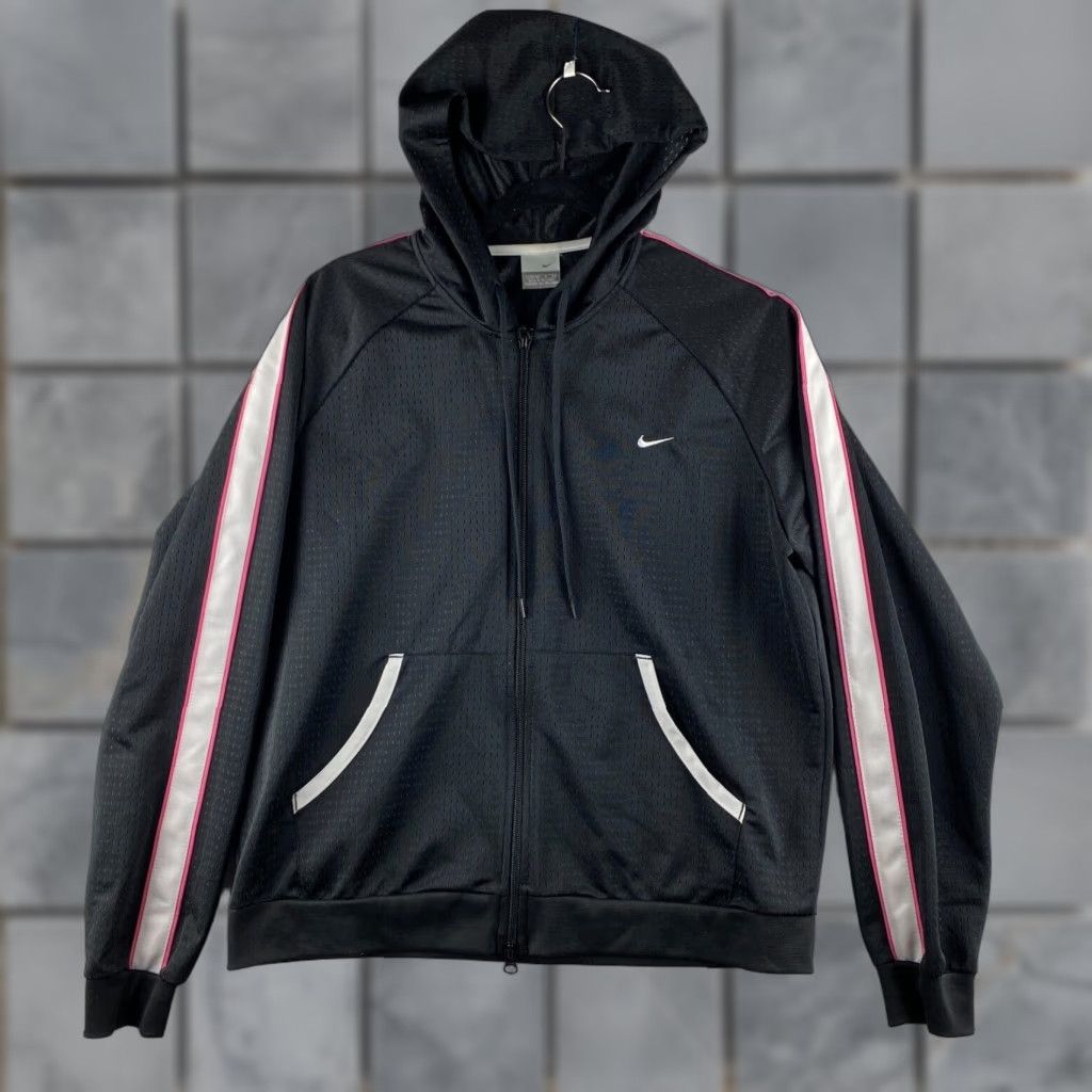 Nike Nike Hoodie Womens Large L Black Full Zip Embroidered Active Breathable Size L / US 10 / IT 46 - 1 Thumbnail