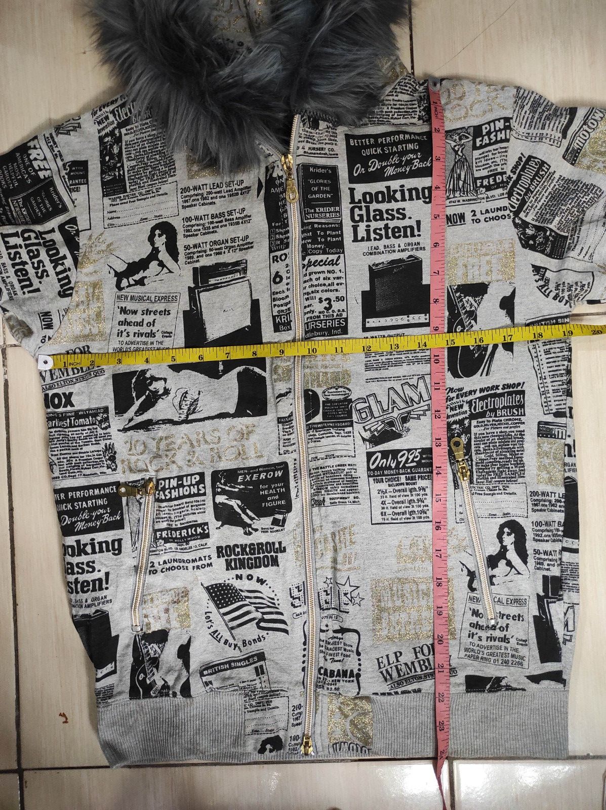 Japanese Brand Lock Heaven newspapper double zip fur hoodie LGB style Size US S / EU 44-46 / 1 - 21 Thumbnail