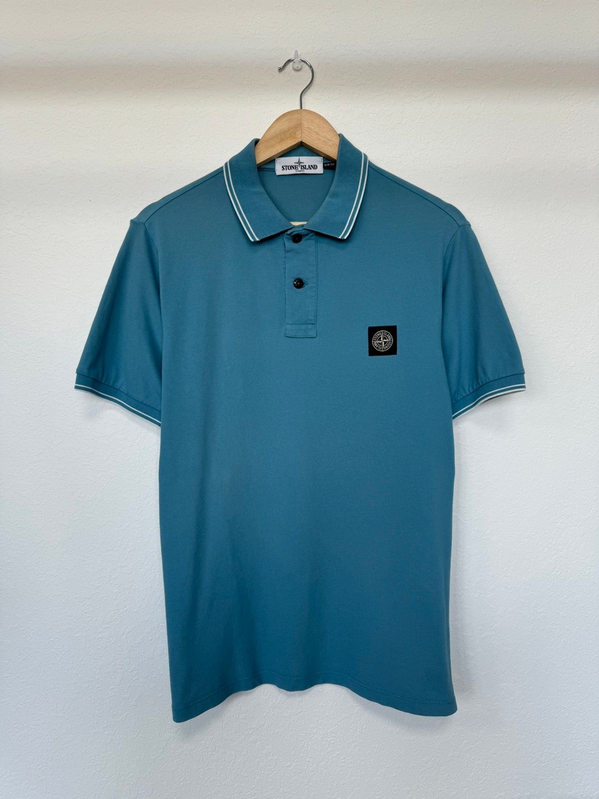 Pre-owned Stone Island X Vintage Stone Island Polo Patch Program Shirt In Blue