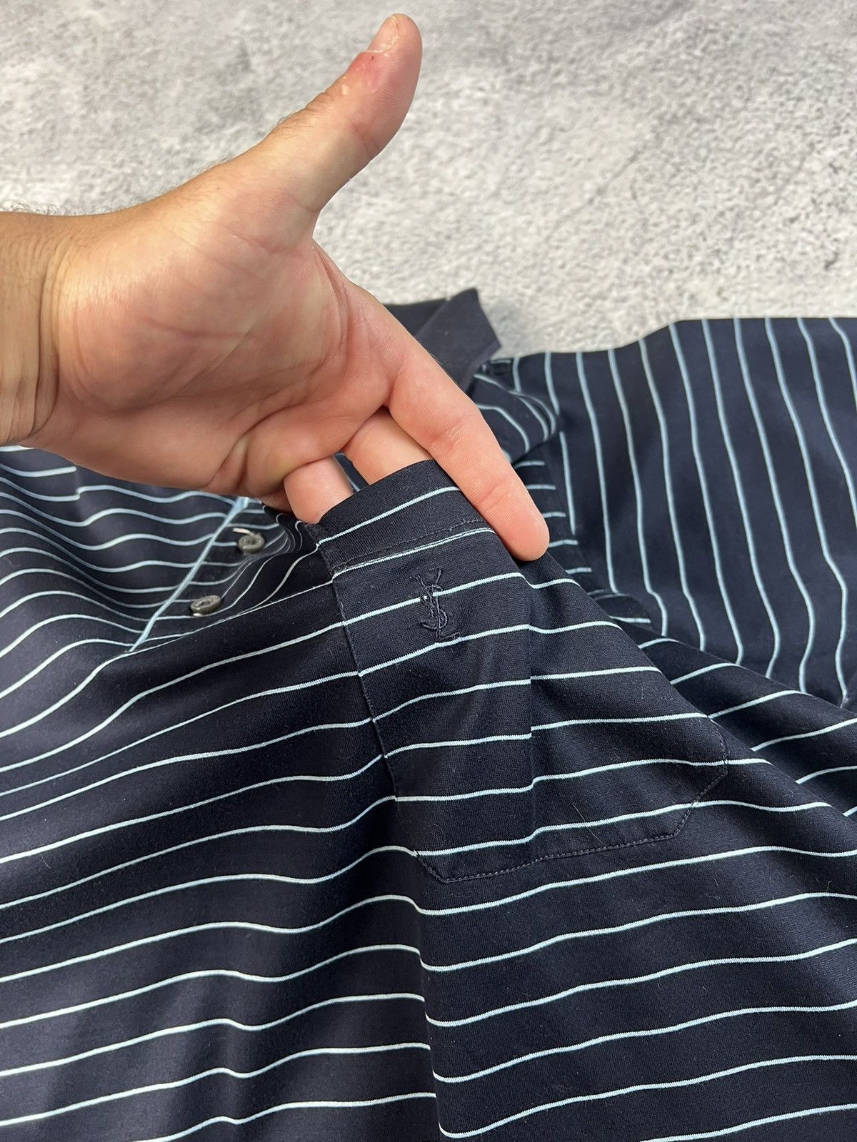 Yves Saint Laurent Vintage Yves Saint Laurent striped polo T-shirt Size US L / EU 52-54 / 3 - 9 Thumbnail