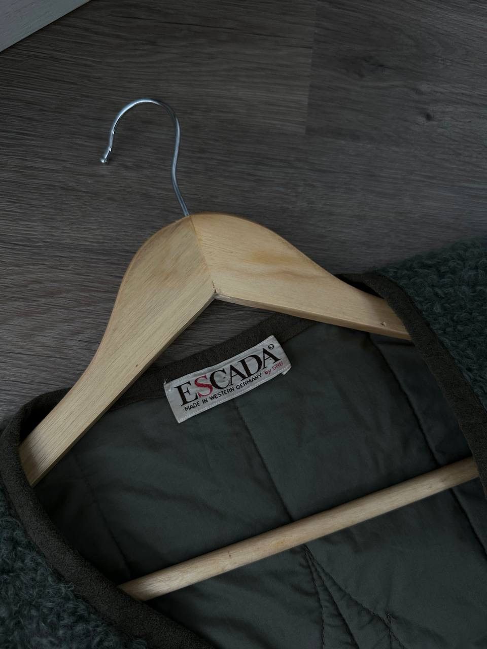 Escada × Vintage Vintage Escada Poncho Green Wool Mohair Big Logo Cardigan Size L / US 10 / IT 46 - 5 Thumbnail