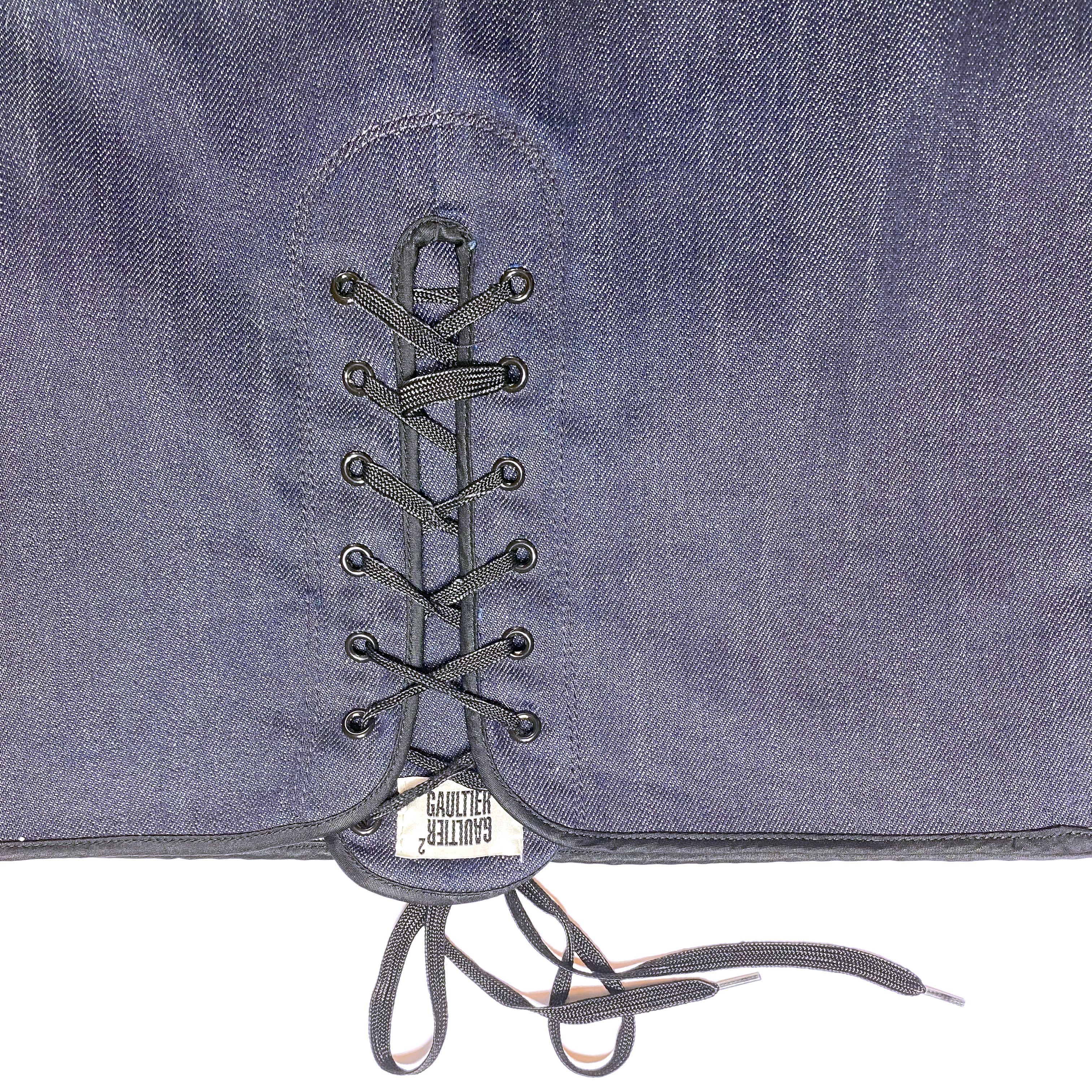 Jean Paul Gaultier GAULTIER2 Jean Paul Gaultier Lace-up Jeans Denim Skirt Size 28" / US 6 / IT 42 - 4 Thumbnail