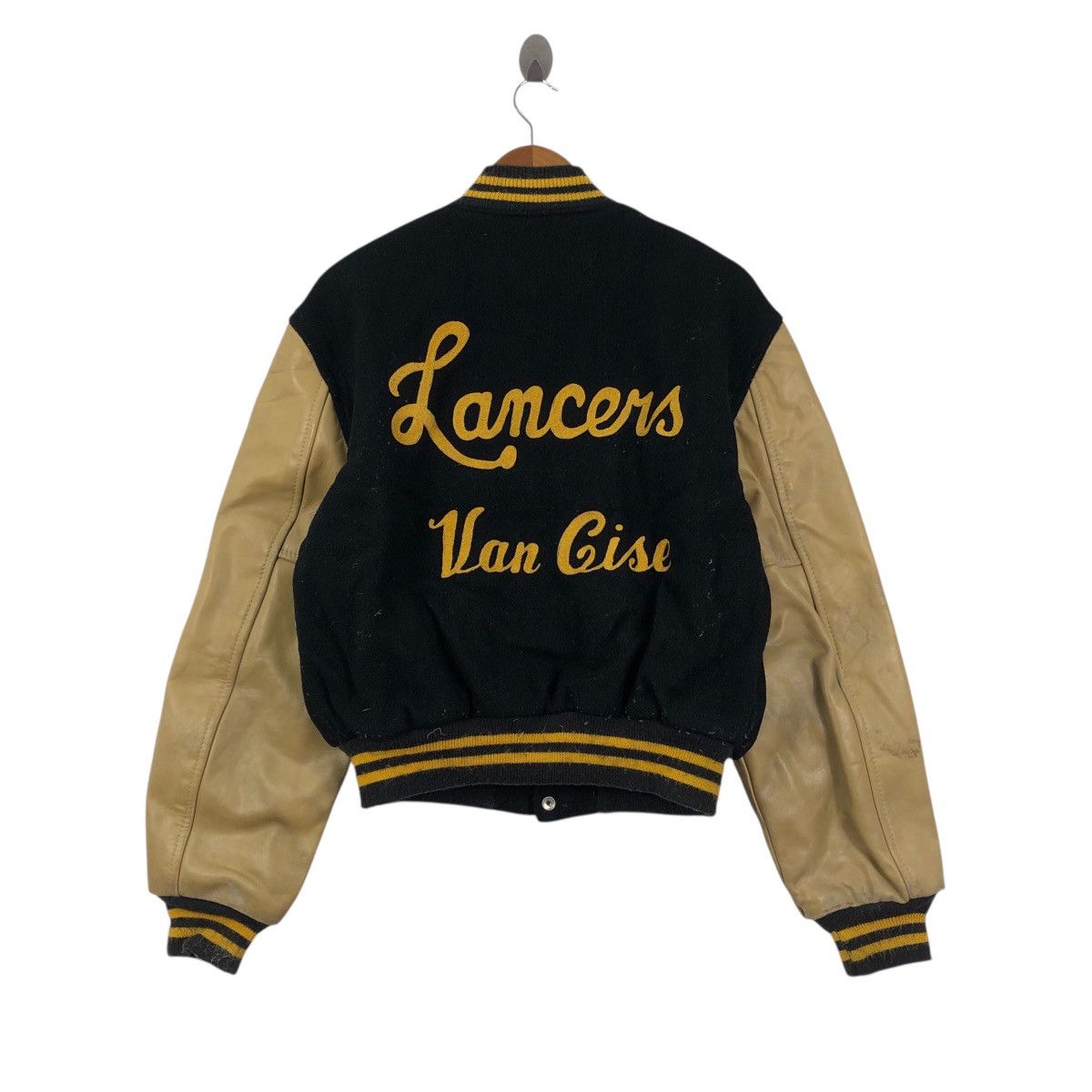 Vintage Vintage HUTCHERS SPORTSWEAR USA Wool Leather Bomber Jacket Size US XXL / EU 58 / 5 - 5 Thumbnail