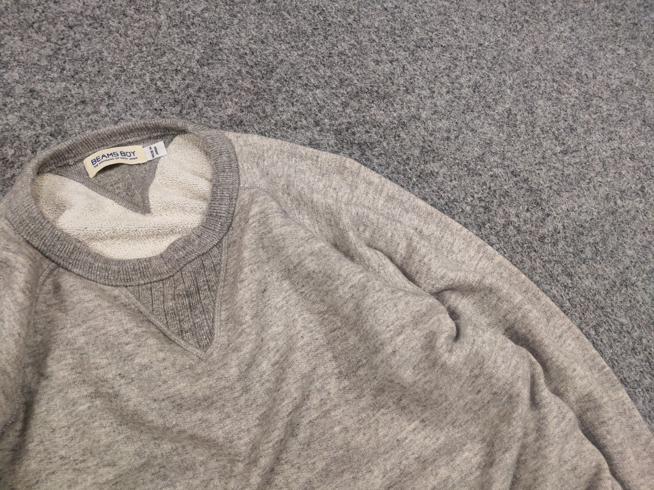 Beams Plus Beams Plus Boy Japan made blank Gray Crew Chek Sweatshirt Size US S / EU 44-46 / 1 - 6 Thumbnail