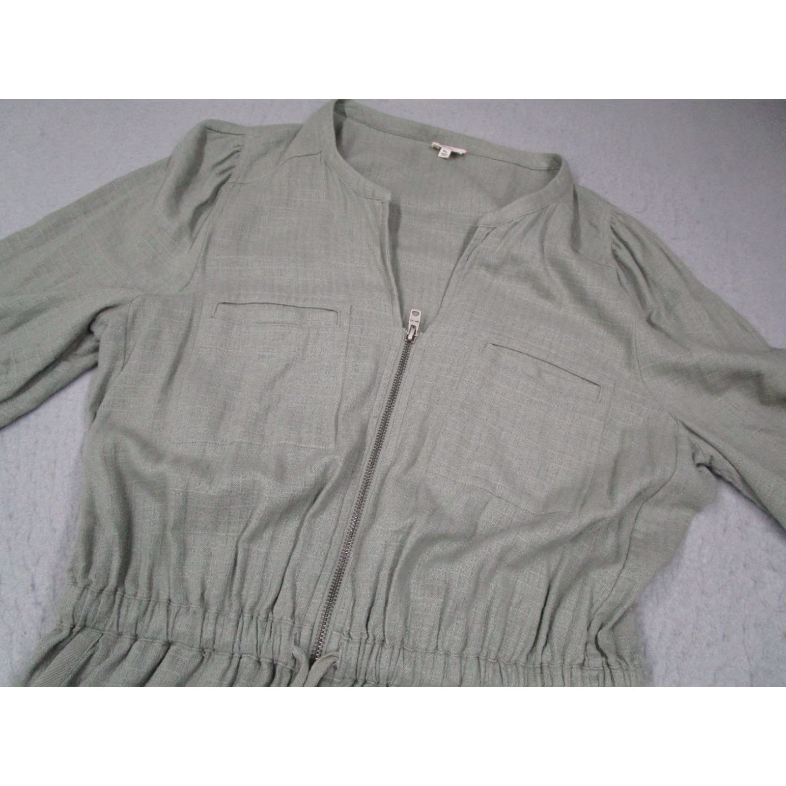 Splendid Splendid Mary Lawless Romper Women XL Green 3/4 Sleeve Linen Blend Size 40" / US 18 - 2 Thumbnail