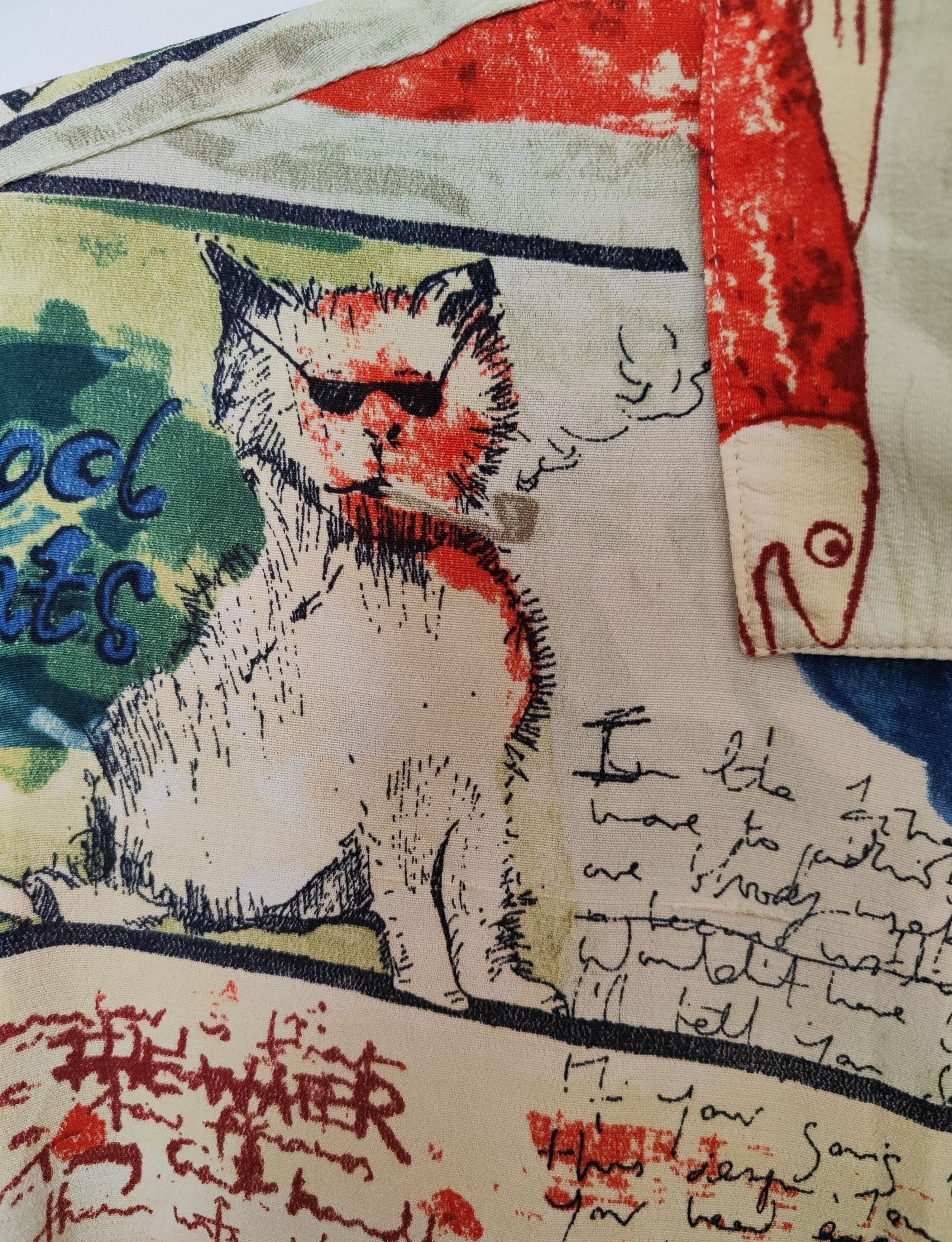Vintage Taifun vintage Y2K shirt artistic print cats fish rare Size M / US 6-8 / IT 42-44 - 3 Thumbnail