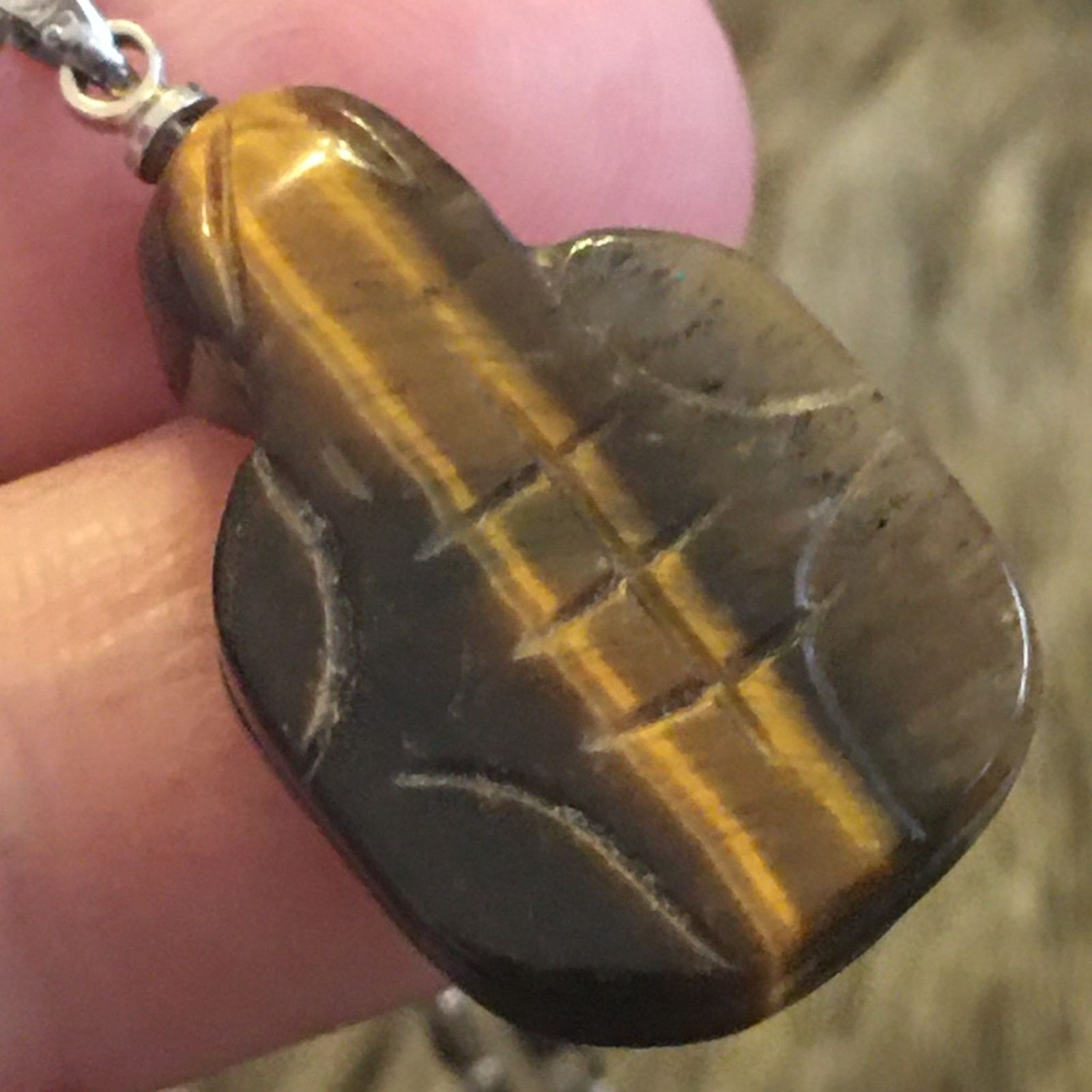 Vintage Vintage genuine tiger eye turtle pendant on chain Size ONE SIZE - 6 Thumbnail