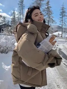 Japanese Brand Jack Women Solid Loose Puffer Thicken Wram Jacket Size ONE SIZE - 1 Thumbnail