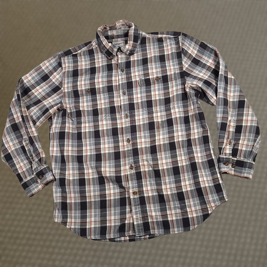 Carhartt VINTAGE Carhartt Long Sleeved Cotton Flannel Button Down Shirt Mens Large Heavy Workwear Size US L / EU 52-54 / 3 - 1 Thumbnail