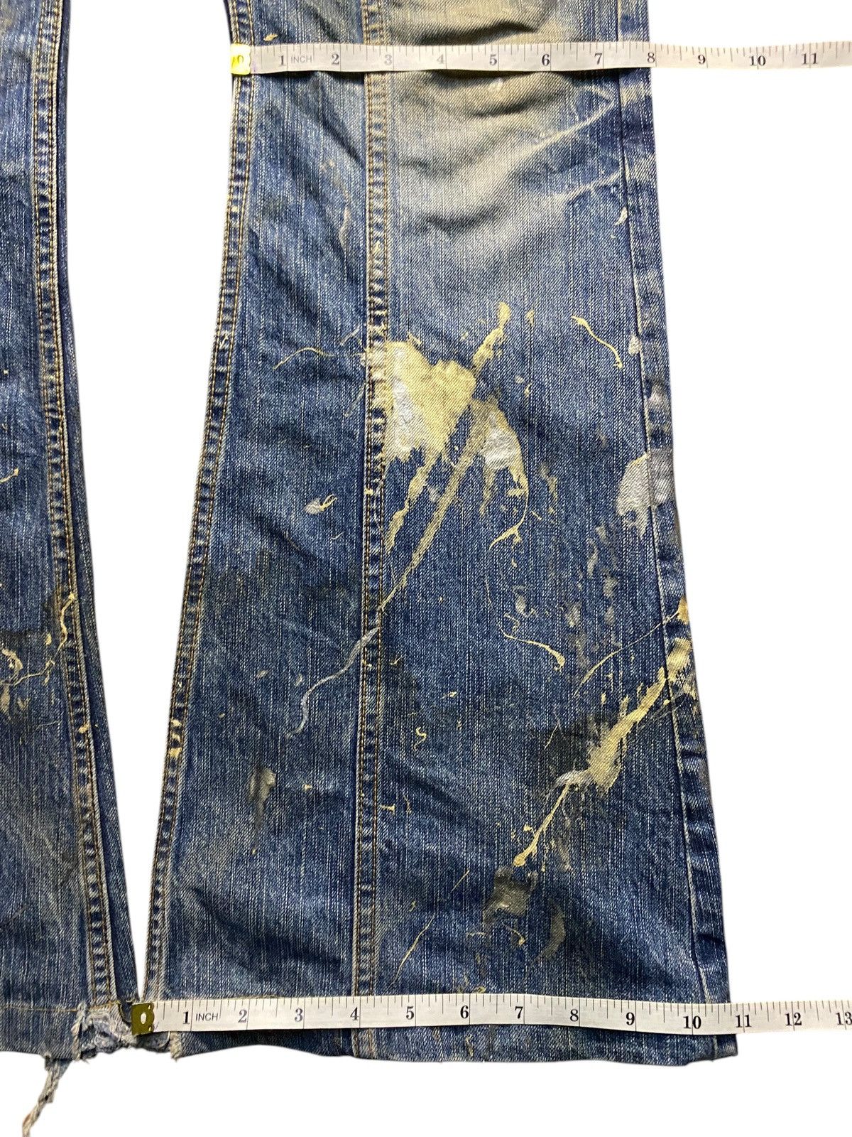 Tornado Mart Tornado Mart Gold Splatter Flare Lace Up Jeans Size US 32 / EU 48 - 21 Thumbnail