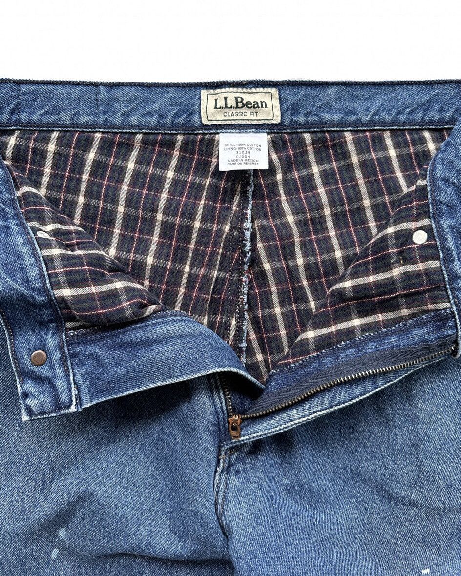 L.L. Bean Vintage 90s L.L. Bean Jeans Blue Classic Fit Flannel Lined Size US 31 - 5 Thumbnail