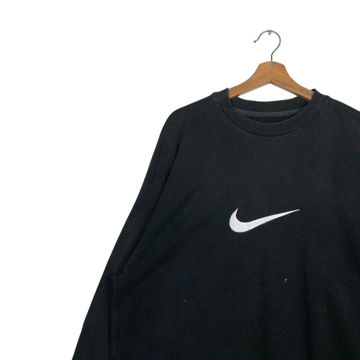 Nike 📌Rich Black Vintage Sweatshirt Nike Big Swoosh Size US M / EU 48-50 / 2 - 8 Thumbnail