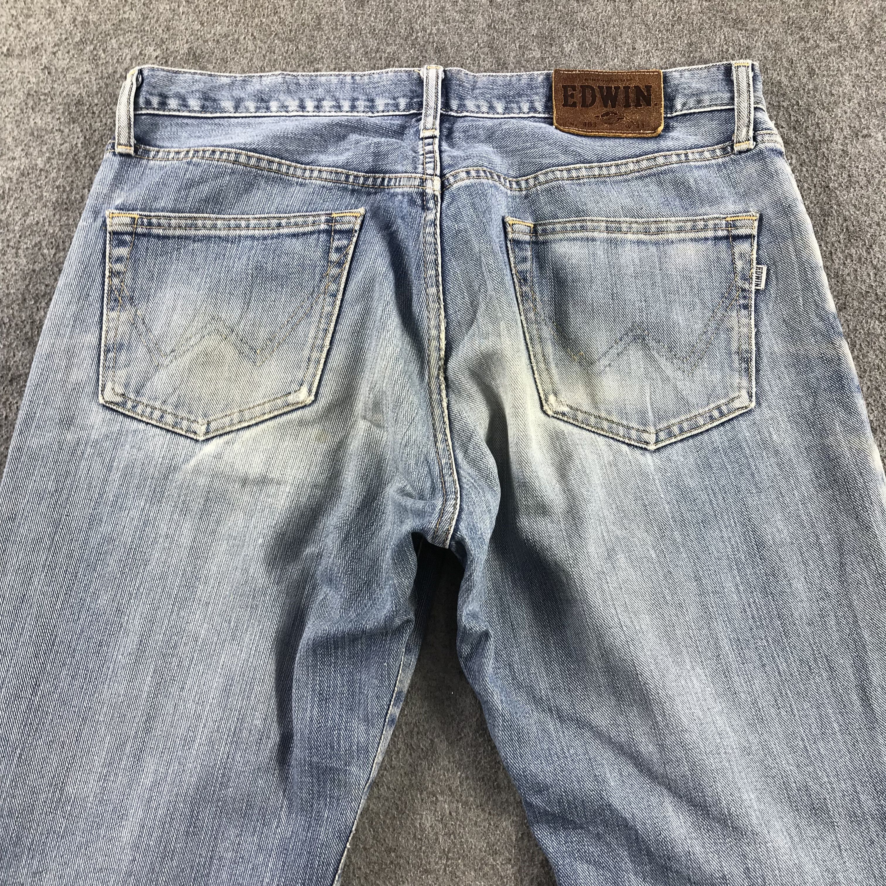 Edwin Vintage Edwin Jeans Distress Faded Blue Denim KJ3410 Size US 33 - 4 Thumbnail