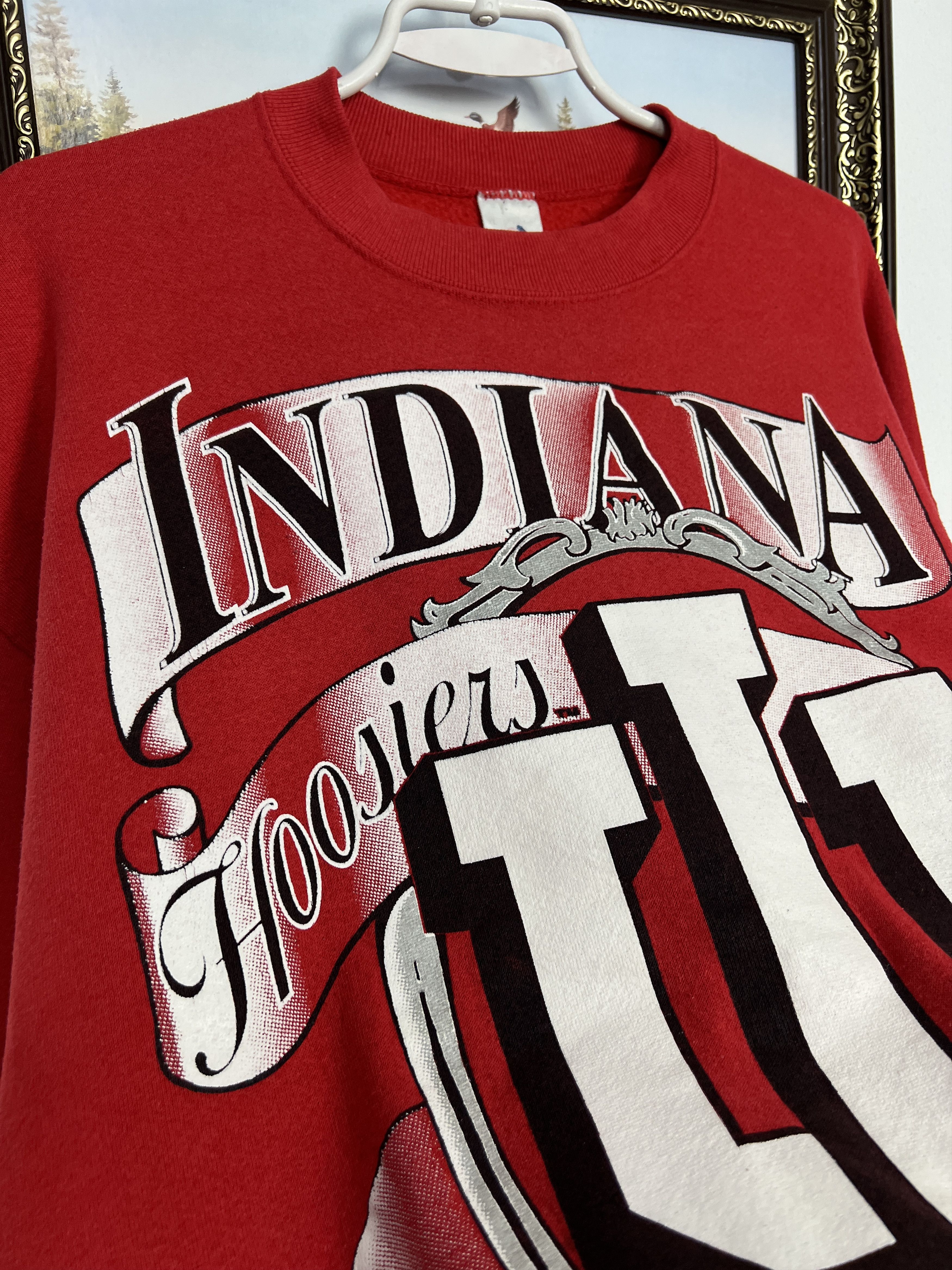 Fruit Of The Loom Indiana Hoosiers Sweatshirt Crewneck University Over Print Size US XL / EU 56 / 4 - 4 Thumbnail