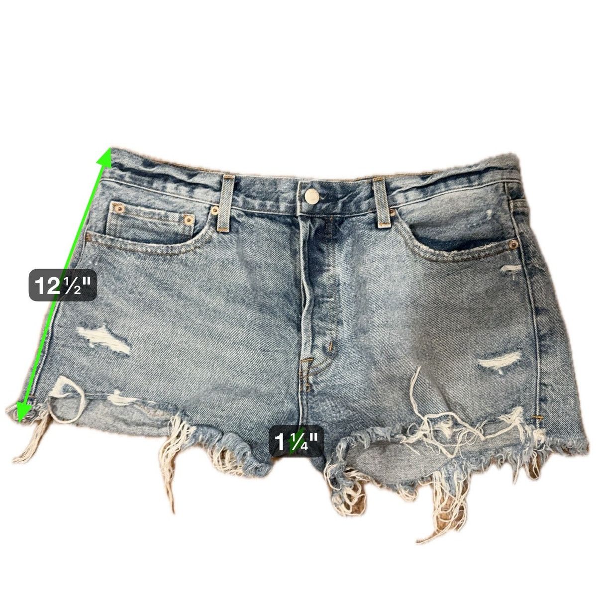 Pistola Pistola Distressed High Rise Cutoff Denim Shorts 32 Size 32" / US 10 / IT 46 - 8 Thumbnail