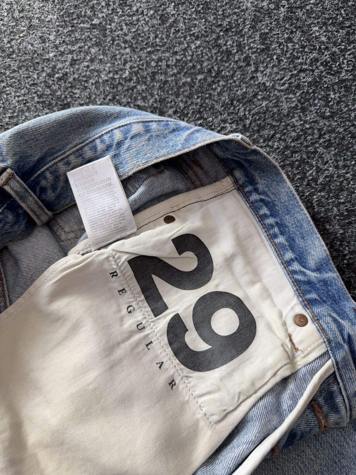 Han Kjobenhavn Han Kjobenhavn Selvedge Jeans Dirty Distressed Light Wash Size US 29 - 14 Thumbnail