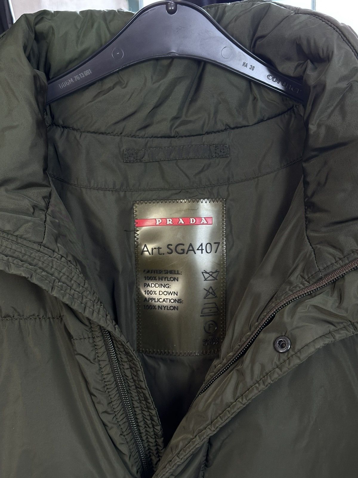 Prada Prada Sport SGA407 Down Puffer Jacket Olive Green Size 52/L Size US L / EU 52-54 / 3 - 5 Thumbnail