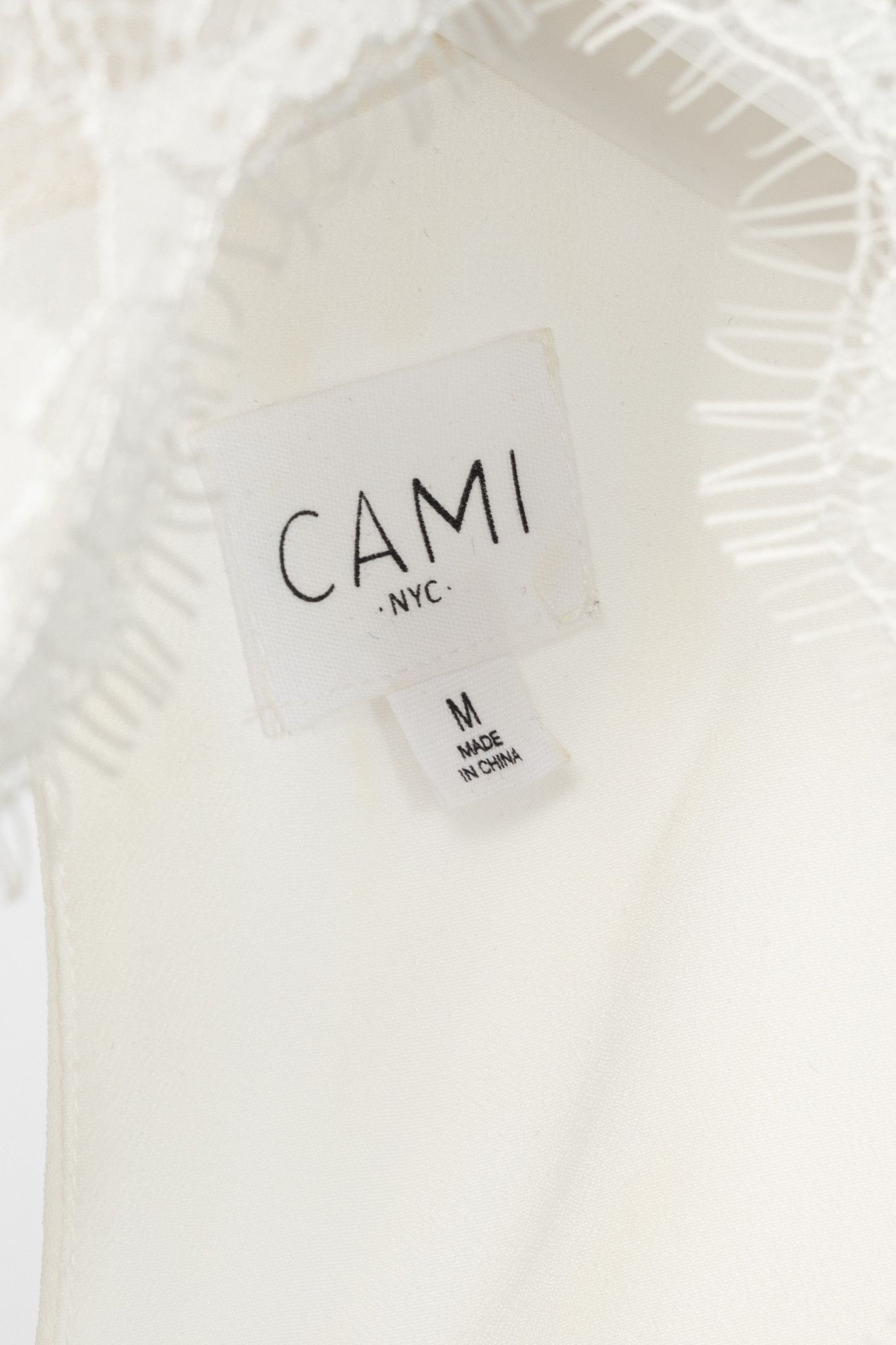 CAMI NYC CAMI NYC Skylar White Silk-Crepe Lace-Trim Cutout Blouse Size M / US 6-8 / IT 42-44 - 3 Thumbnail