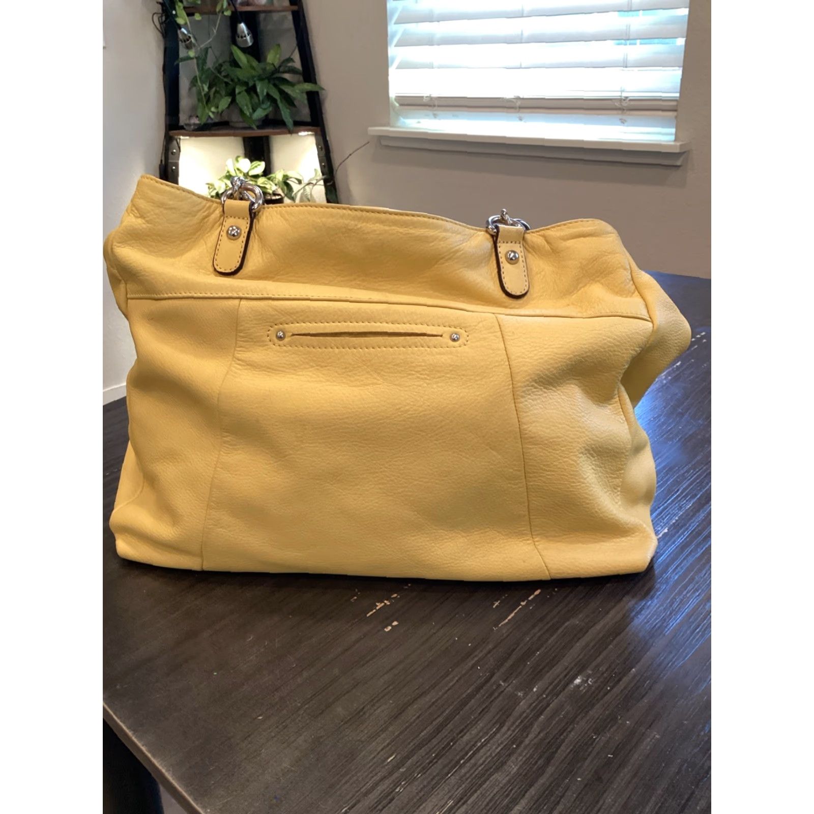 Vintage B. Makowsky Stone leather Shoulder Bag Large Spacious Yellow Size ONE SIZE - 2 Thumbnail