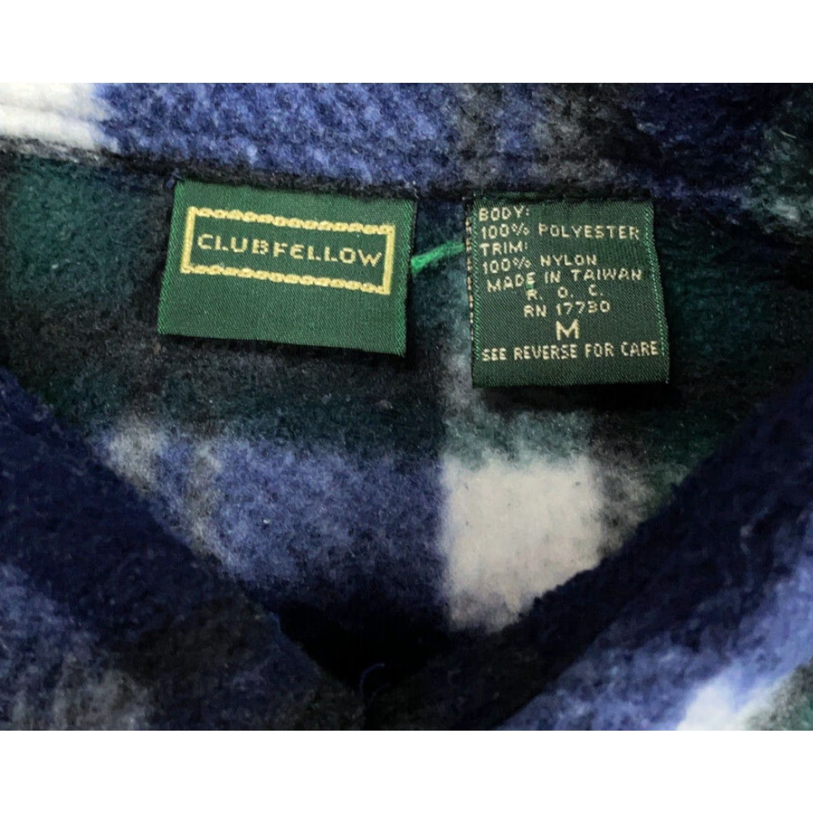 Vintage 90s Grunge Style VTG Green Blue Plaid Fleece Jacket Adult Medium Workwear Shirt Size US M / EU 48-50 / 2 - 4 Thumbnail