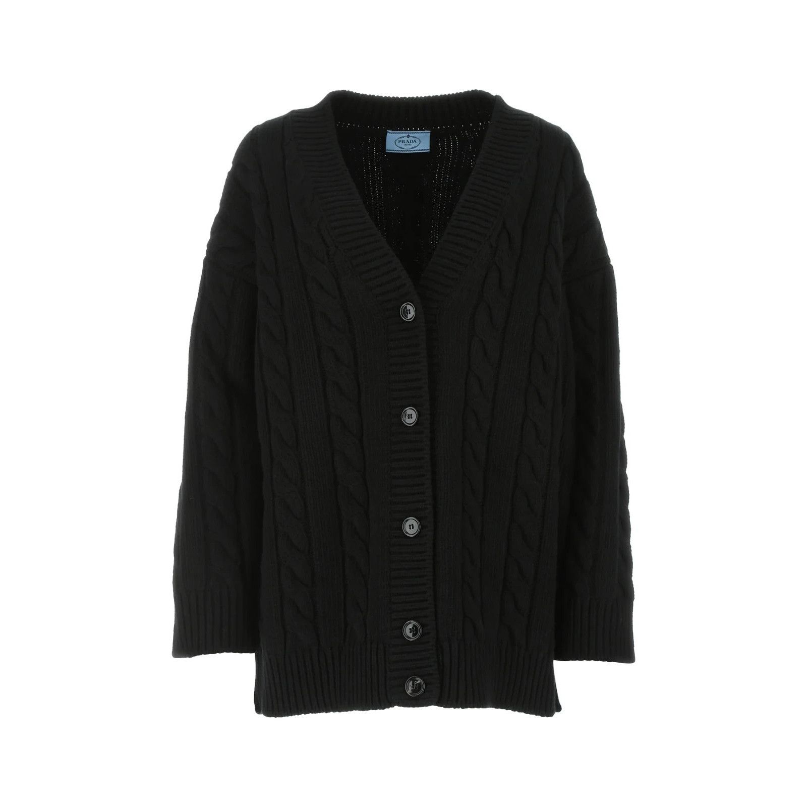 Prada PRADA Black Wool Blend Oversize Cardigan New & Authentic (Wo Size XL / US 12-14 / IT 48-50 - 1 Thumbnail
