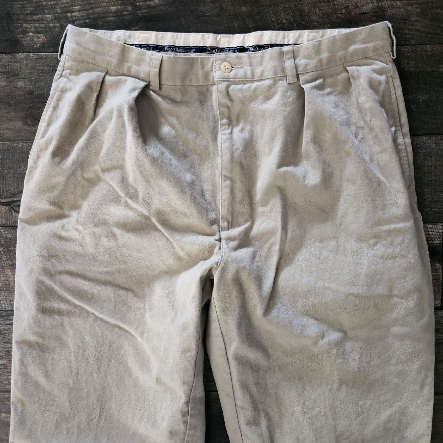 Polo Ralph Lauren VTG Polo Ralph Lauren Pants Mens 38x34 Tan Classic Chino Flat Cuff Casual Work Mens Regular Size US M / EU 48-50 / 2 - 3 Thumbnail
