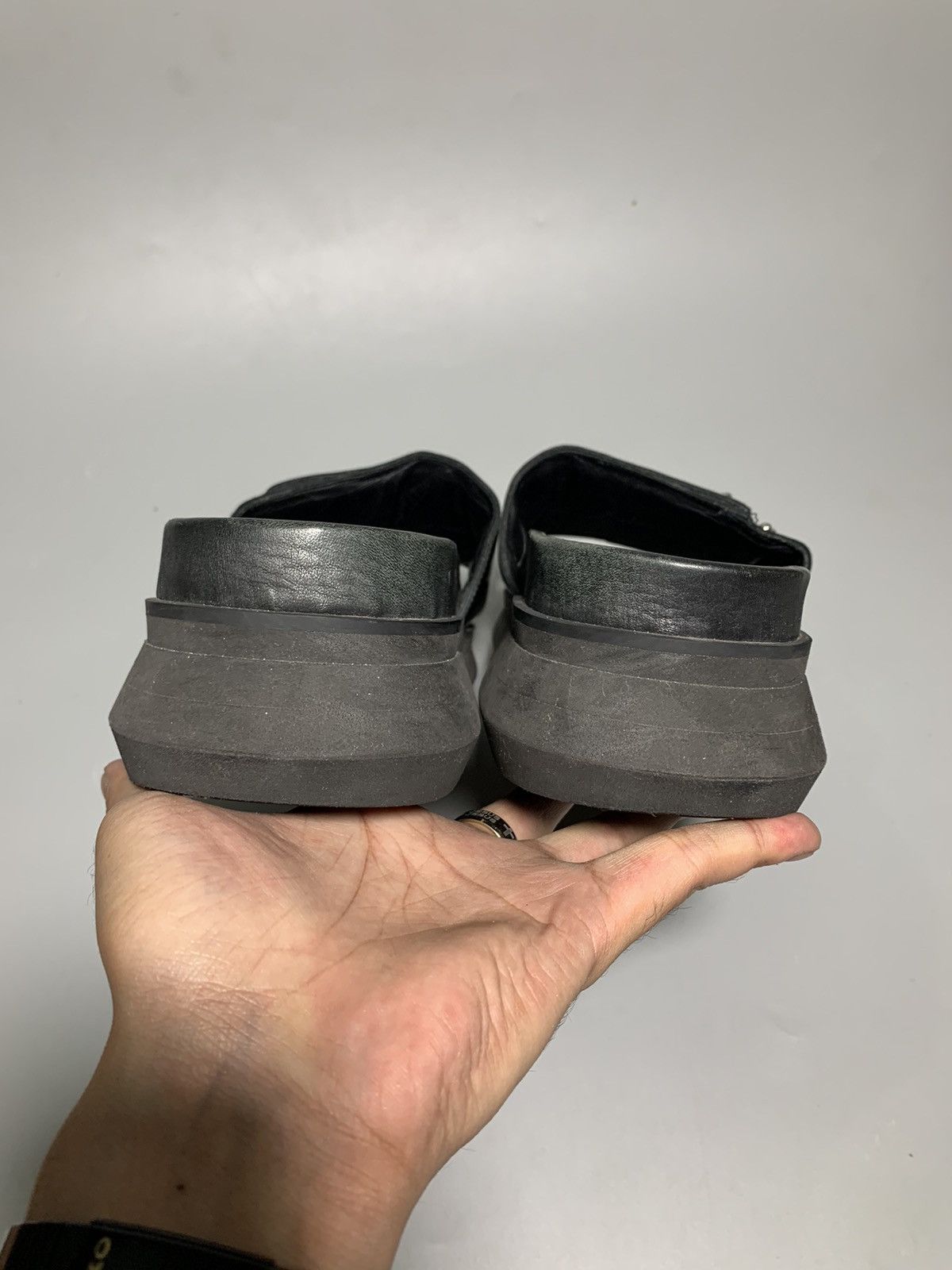 Sacai SACAI SS22 BLACK PIERCED LEATHER SANDALS Size US 10 / EU 43 - 11 Thumbnail