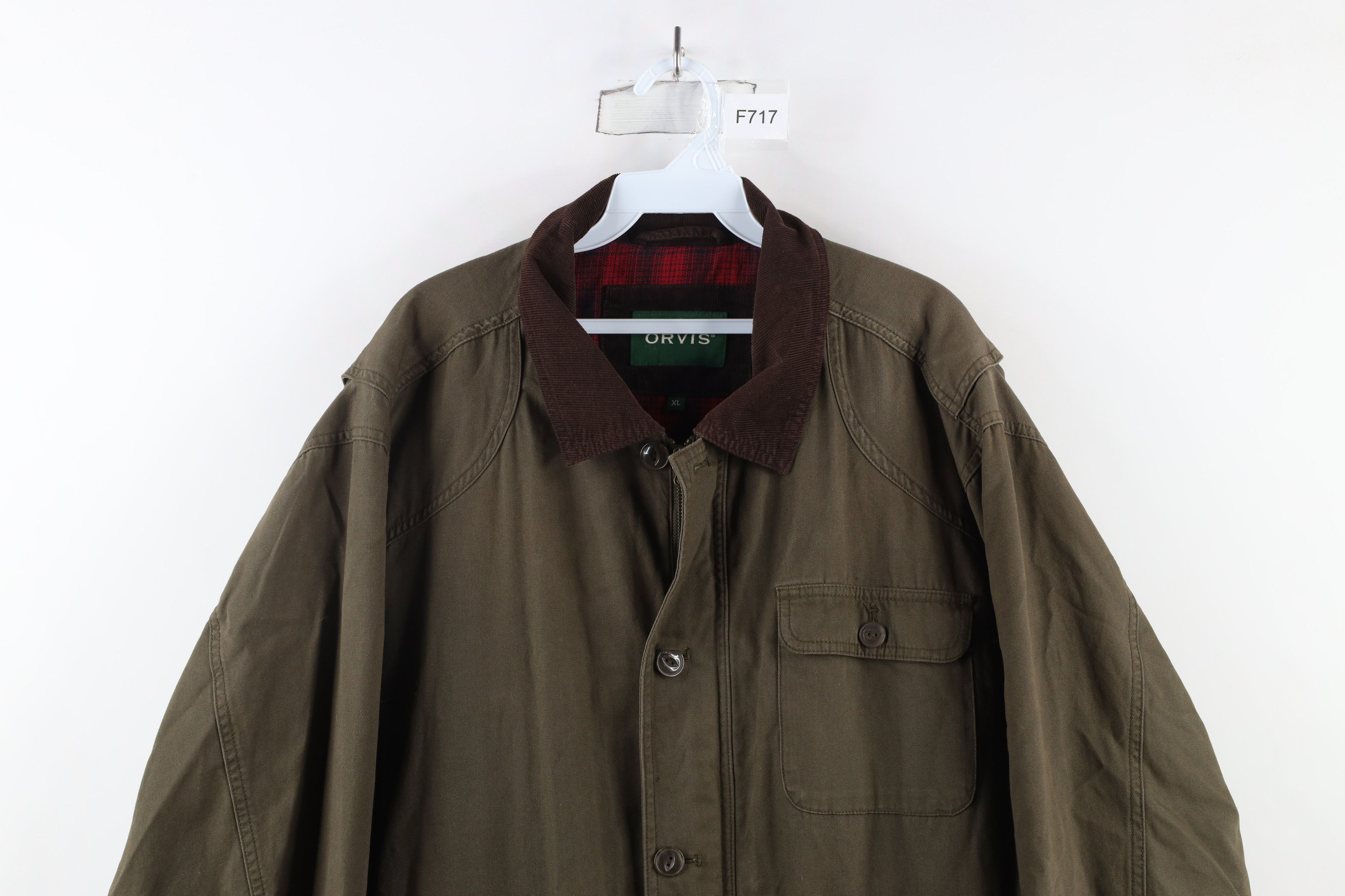 Orvis × Vintage Vintage Orvis Lined Canvas Chore Barn Jacket Olive Green Size US XL / EU 56 / 4 - 2 Thumbnail