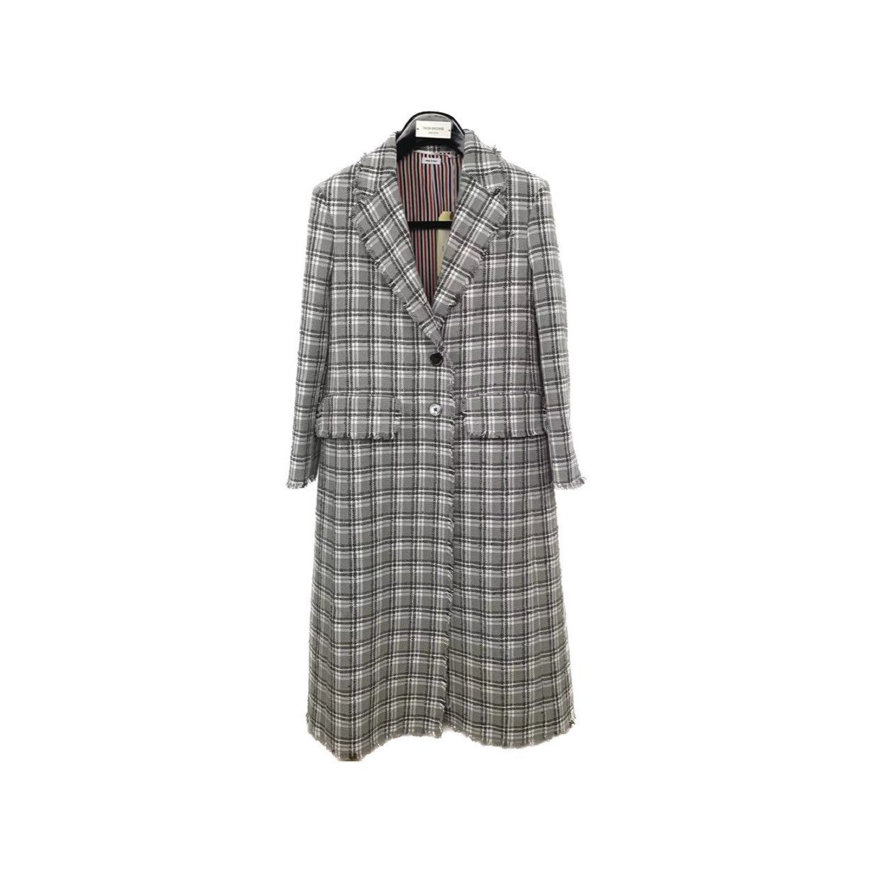 Thom Browne Thom Browne Grey Plaid Double Tatterstall Rubber Yarn Tweed Size S / US 4 / IT 40 - 1 Thumbnail