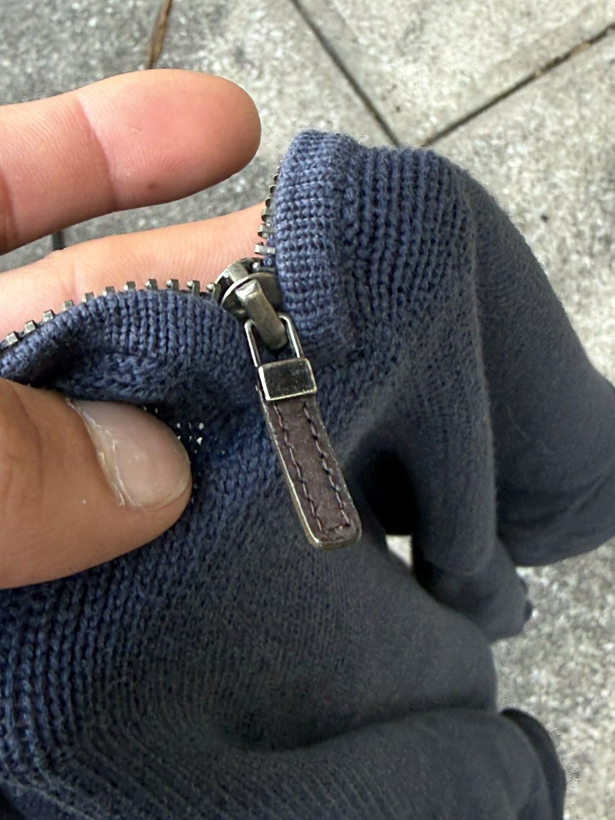 Nordstrom John W. Nordstrom Blue Quarter Zip Knit Pullover Sweatshirt Size US L / EU 52-54 / 3 - 2 Thumbnail