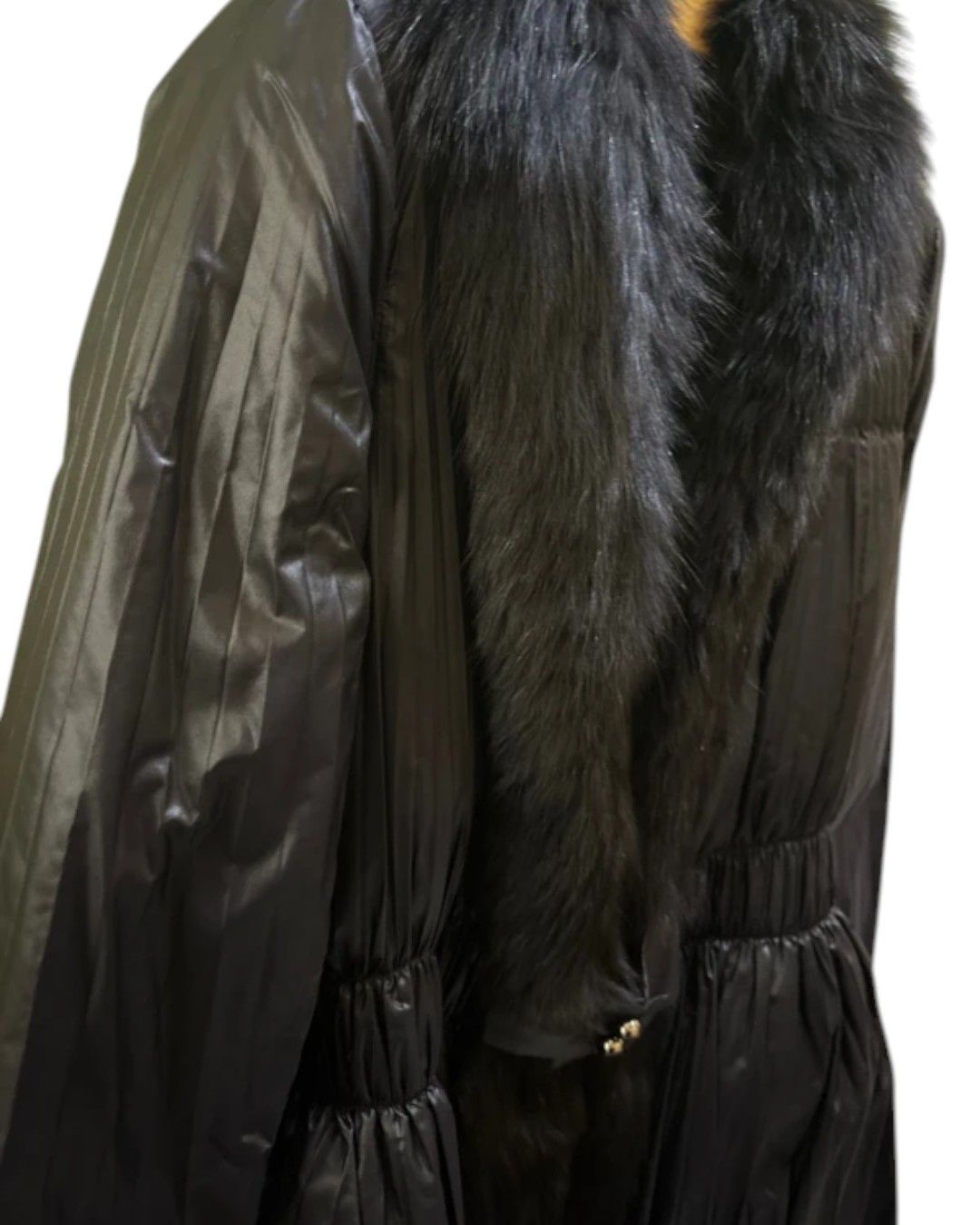 Roberto Cavalli BLACK FOX FUR PADDED COAT JACKET Size M / US 6-8 / IT 42-44 - 2 Thumbnail