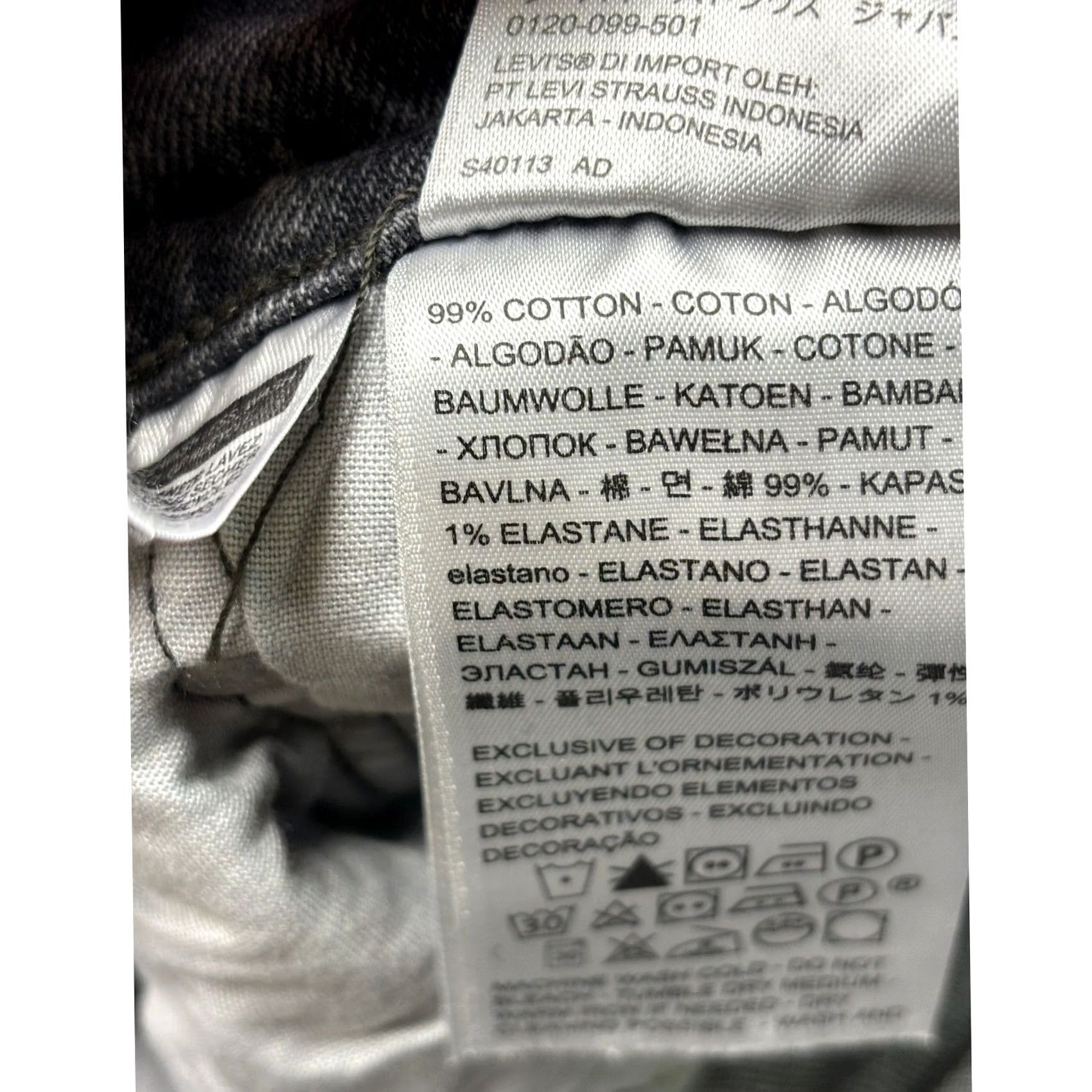 Levi's Levis 501 Original Fit Jeans Womens 25x28 Black High Rise Raw Hem 29502-0191 Size 42" / US 20 - 5 Thumbnail