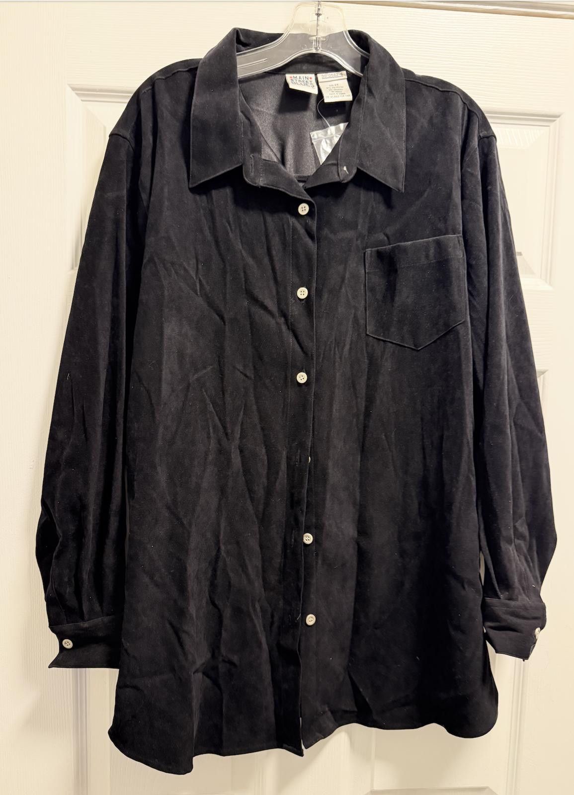 Designer Mainstreet Blues Black Shacket 2X – Velvet Feel MAGIC Size XXL / US 16-18 / IT 52-54 - 7 Thumbnail