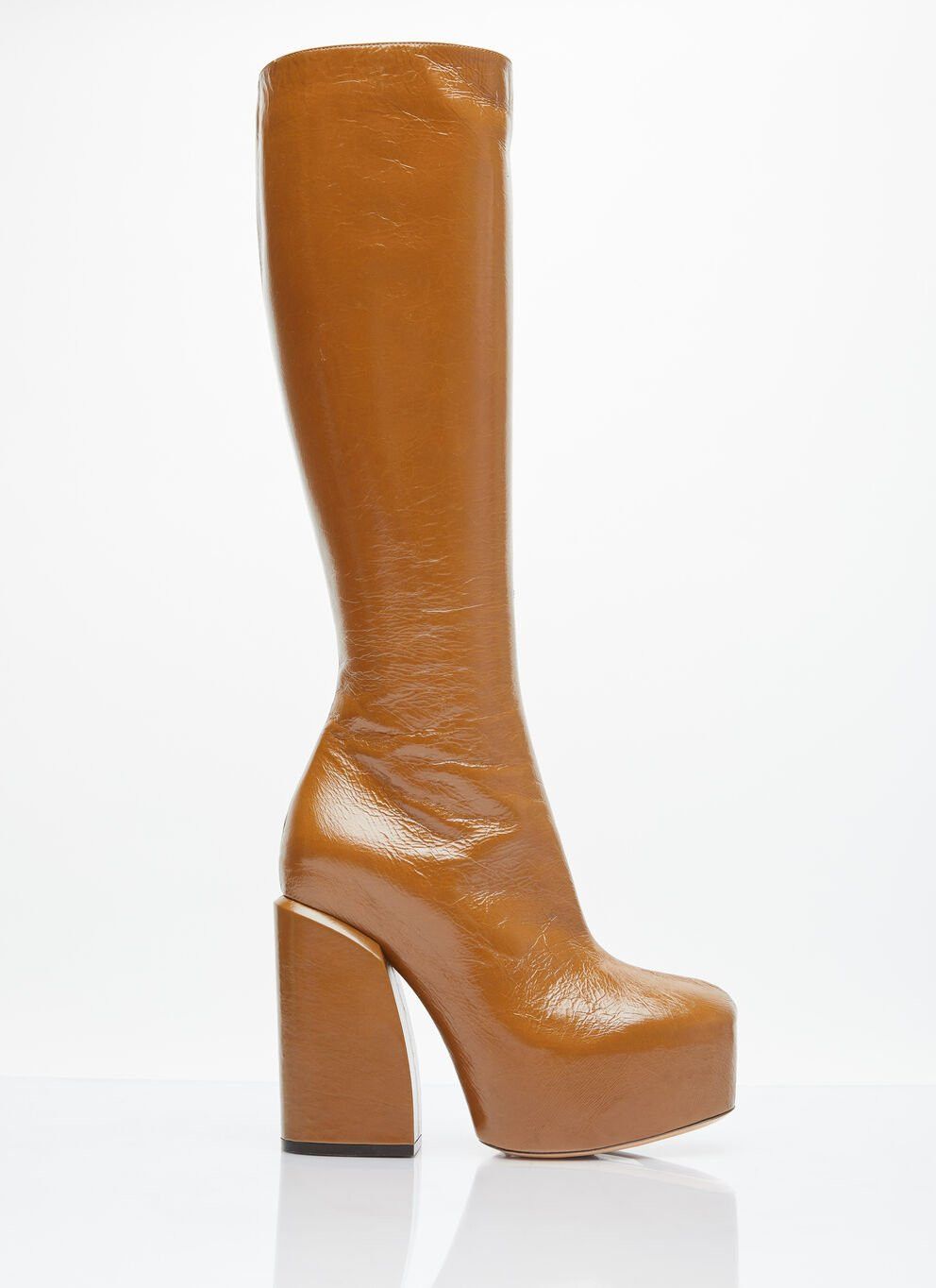 image of Dries Van Noten High Leather Boots in Brown, Women's (Size 6)