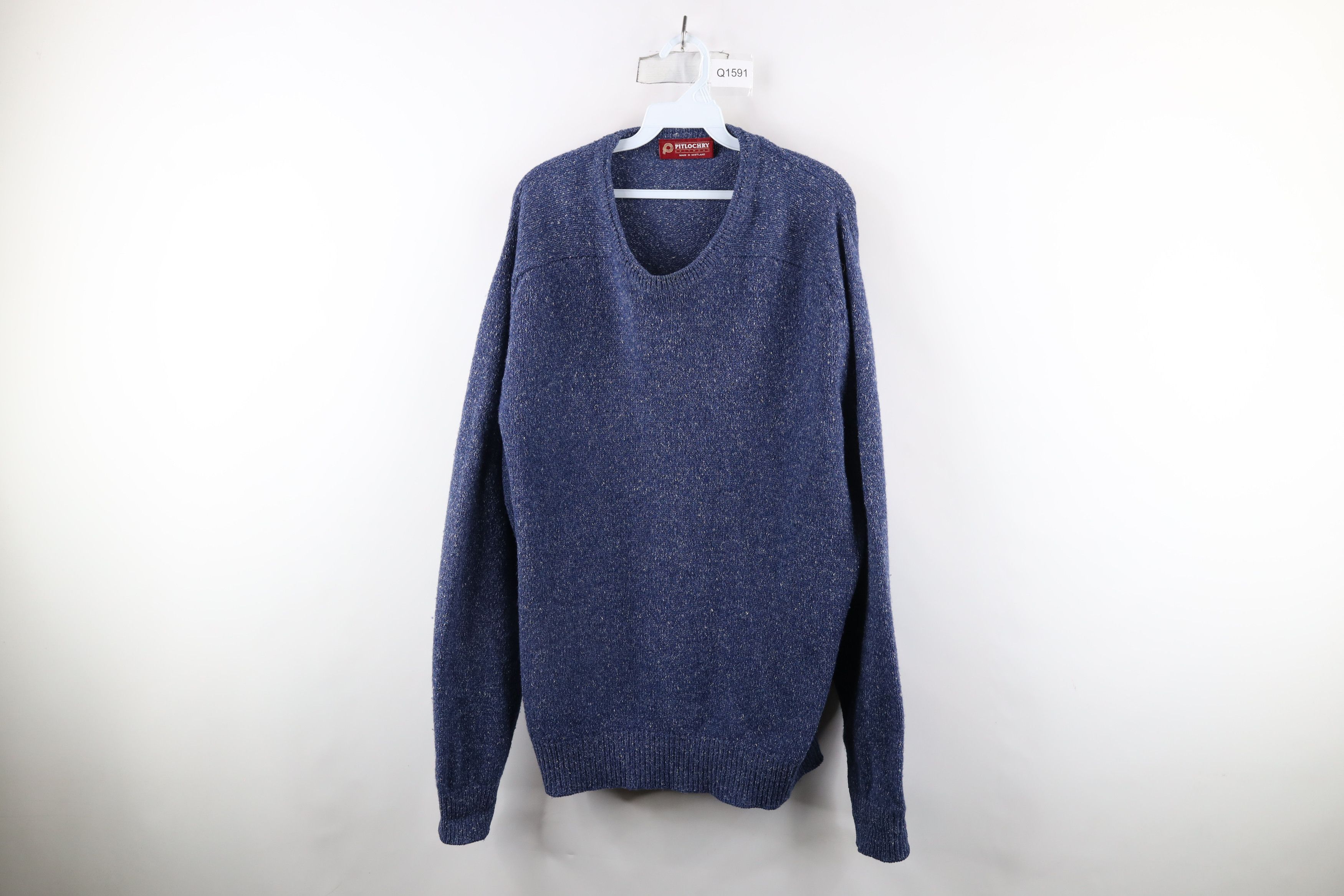 Vintage Vintage 90s Streetwear Silk Blend Knit Sweater Heather Blue Size US XL / EU 56 / 4 - 1 Thumbnail