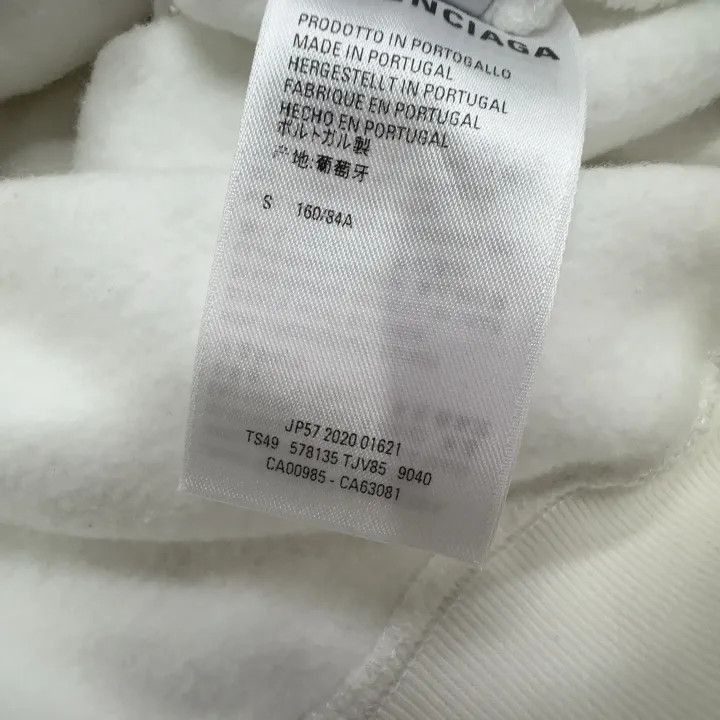 Balenciaga Balenciaga White Logo Cotton Hoodie for Women 0079-2507 Size S / US 4 / IT 40 - 4 Thumbnail