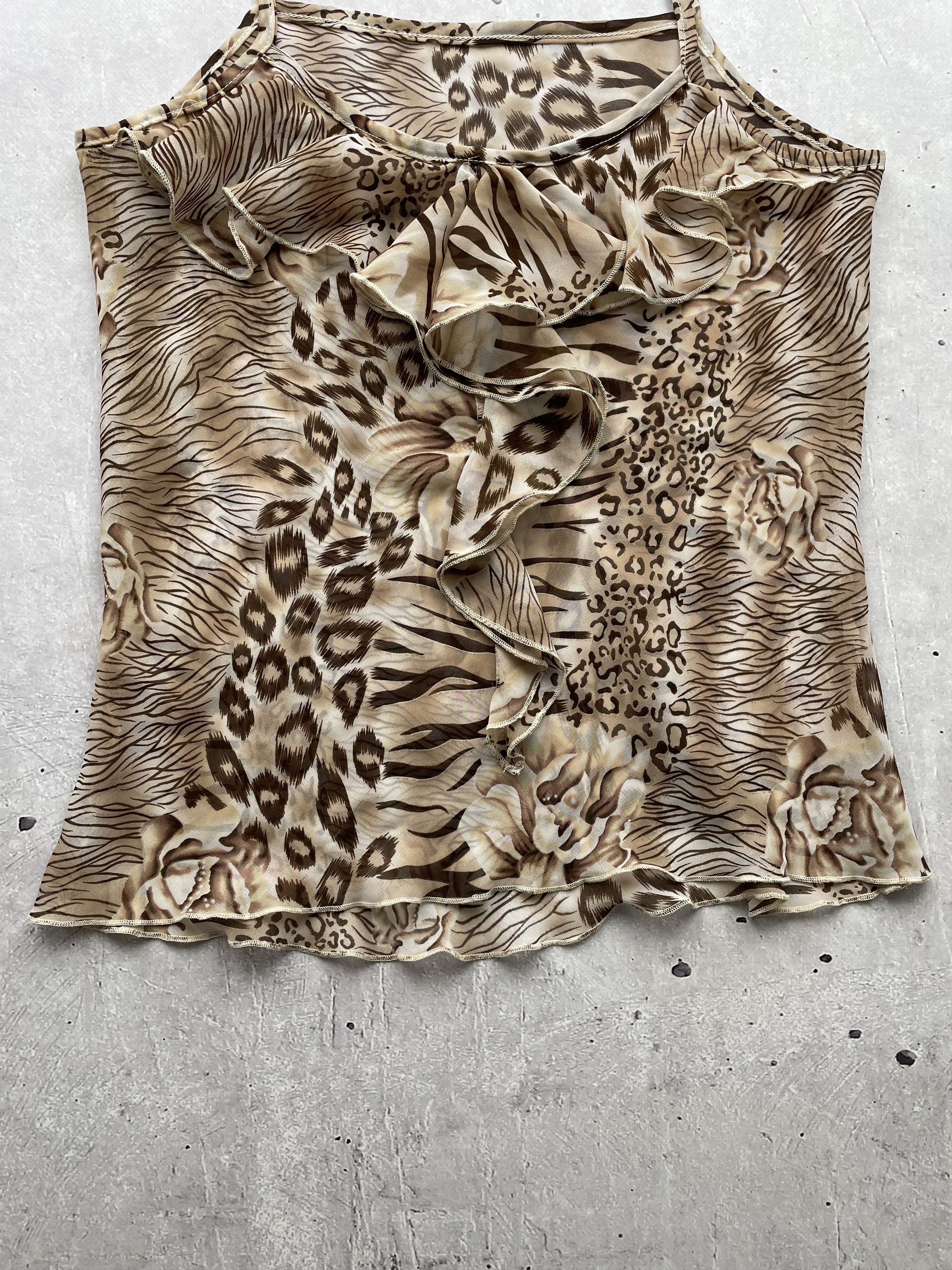 Japanese Brand × Vintage Vintage Mesh Tiger Top Size S / US 4 / IT 40 - 3 Thumbnail