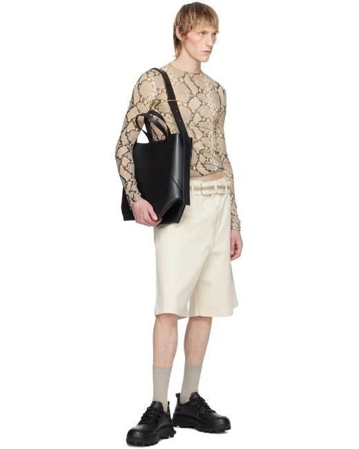 Jil Sander o1s22i1n1024 Long-Sleeved Silk T-Shirt in Neutro Size US M / EU 48-50 / 2 - 4 Thumbnail