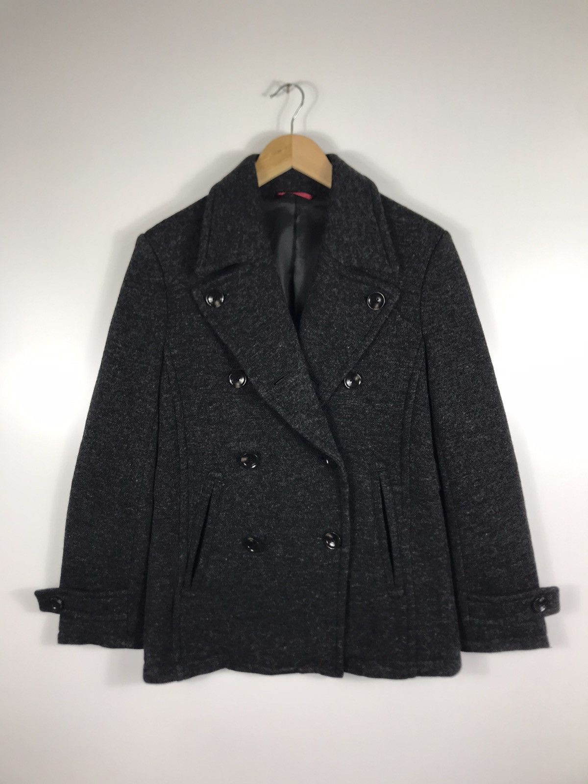 Comme Ca Ism 🔥Comme Ca Men Wool Double Breast Peacoat Size US S / EU 44-46 / 1 - 1 Thumbnail